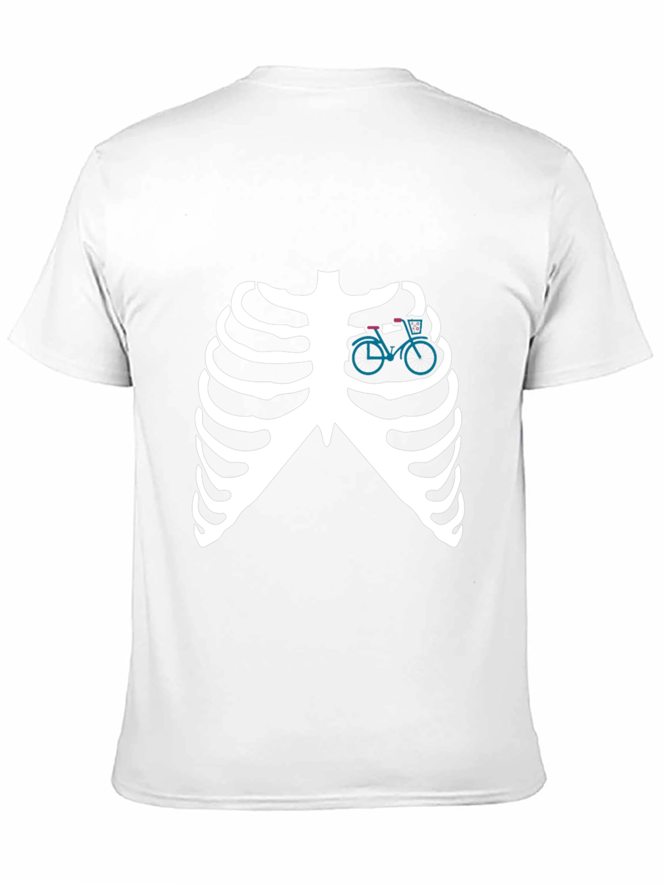Skeleton Ribcage T-Shirt with Bicycle Heart