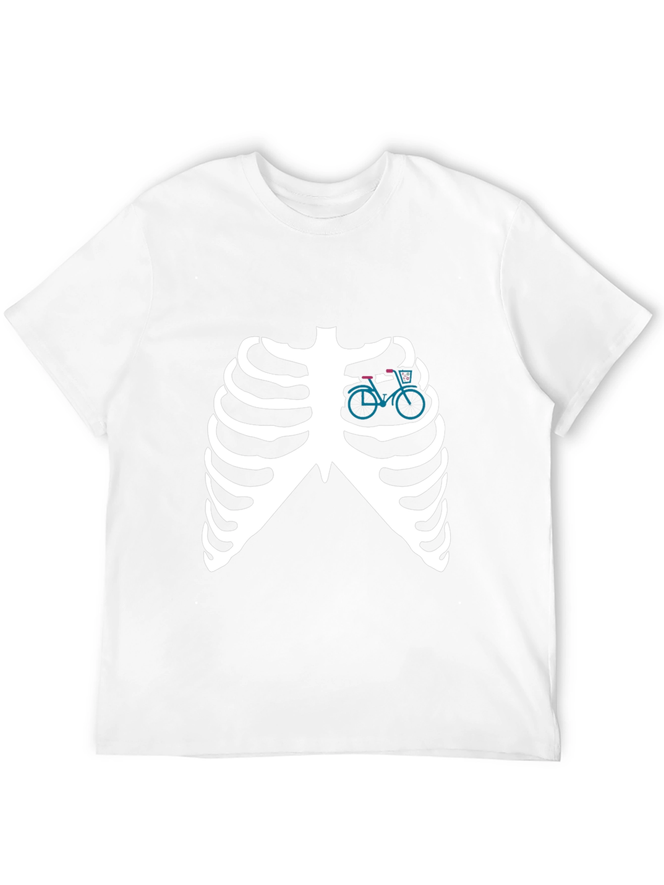 Skeleton Ribcage T-Shirt with Bicycle Heart