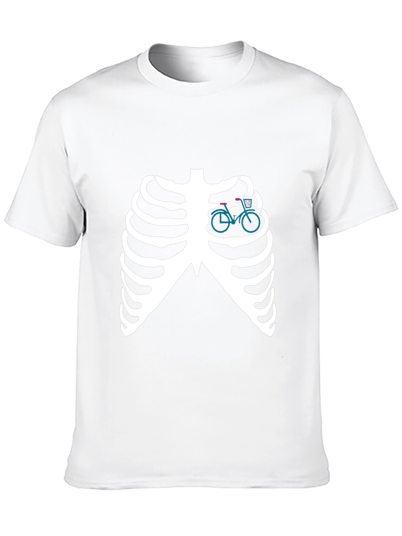 Skeleton Ribcage T-Shirt with Bicycle Heart