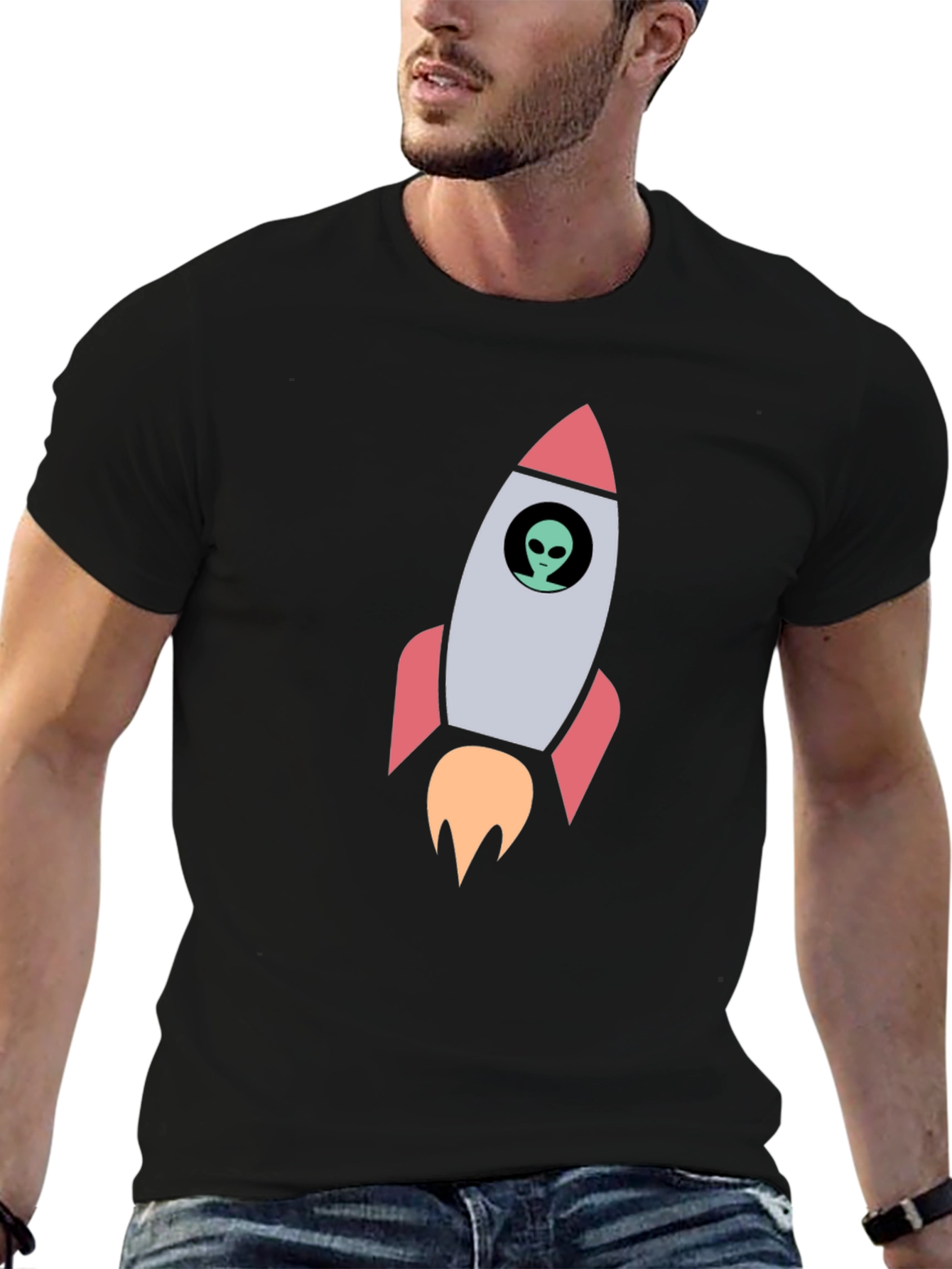 Alien Rocket T-Shirt - Space Exploration Tee