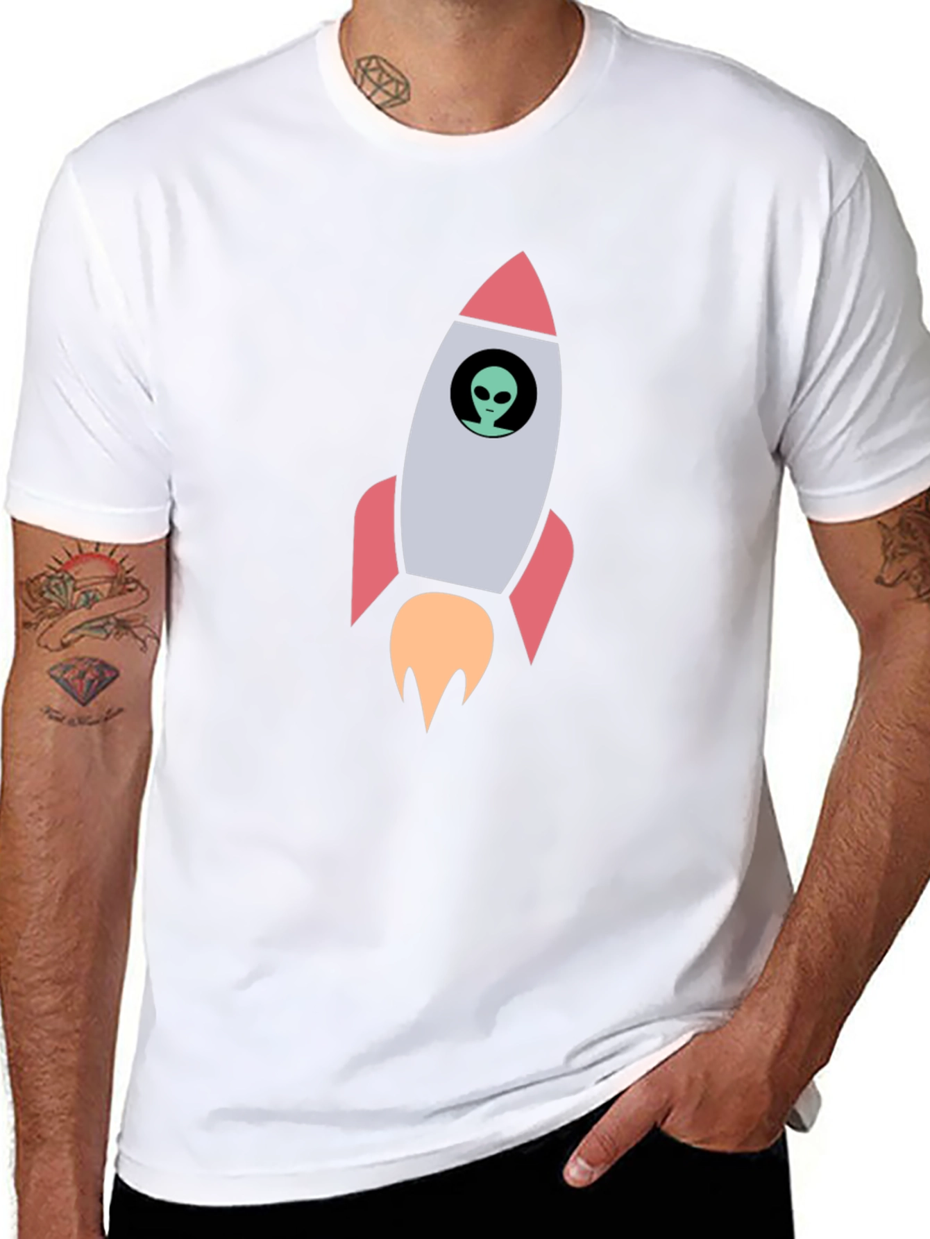Alien Rocket T-Shirt - Space Exploration Tee