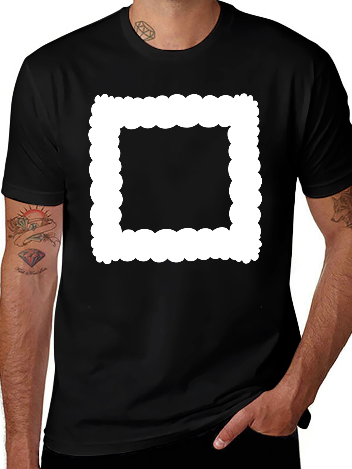Abstract Graphic Black T-Shirt for Men
