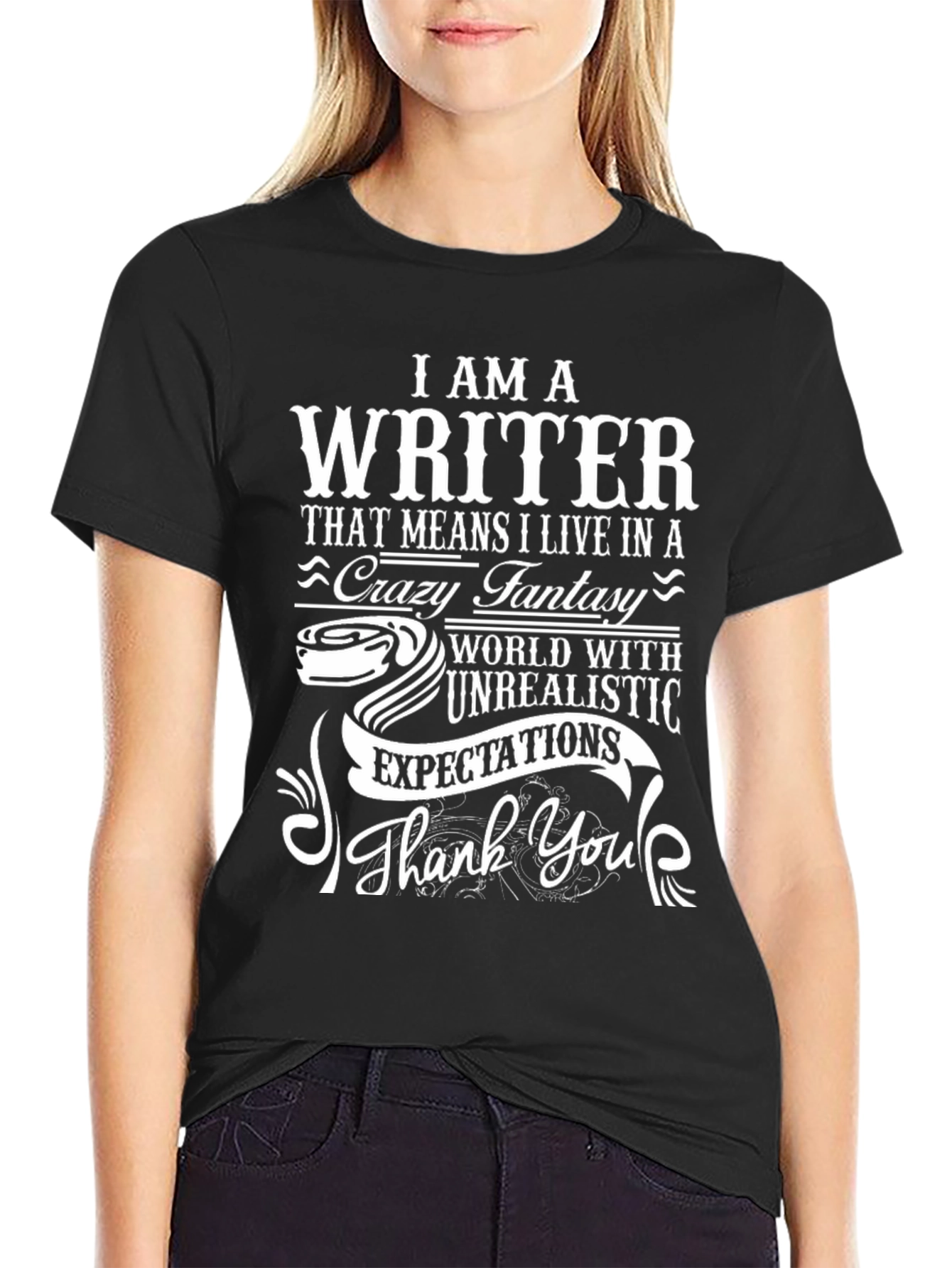 Writer Graphic T-Shirt: Crazy Fantasy World
