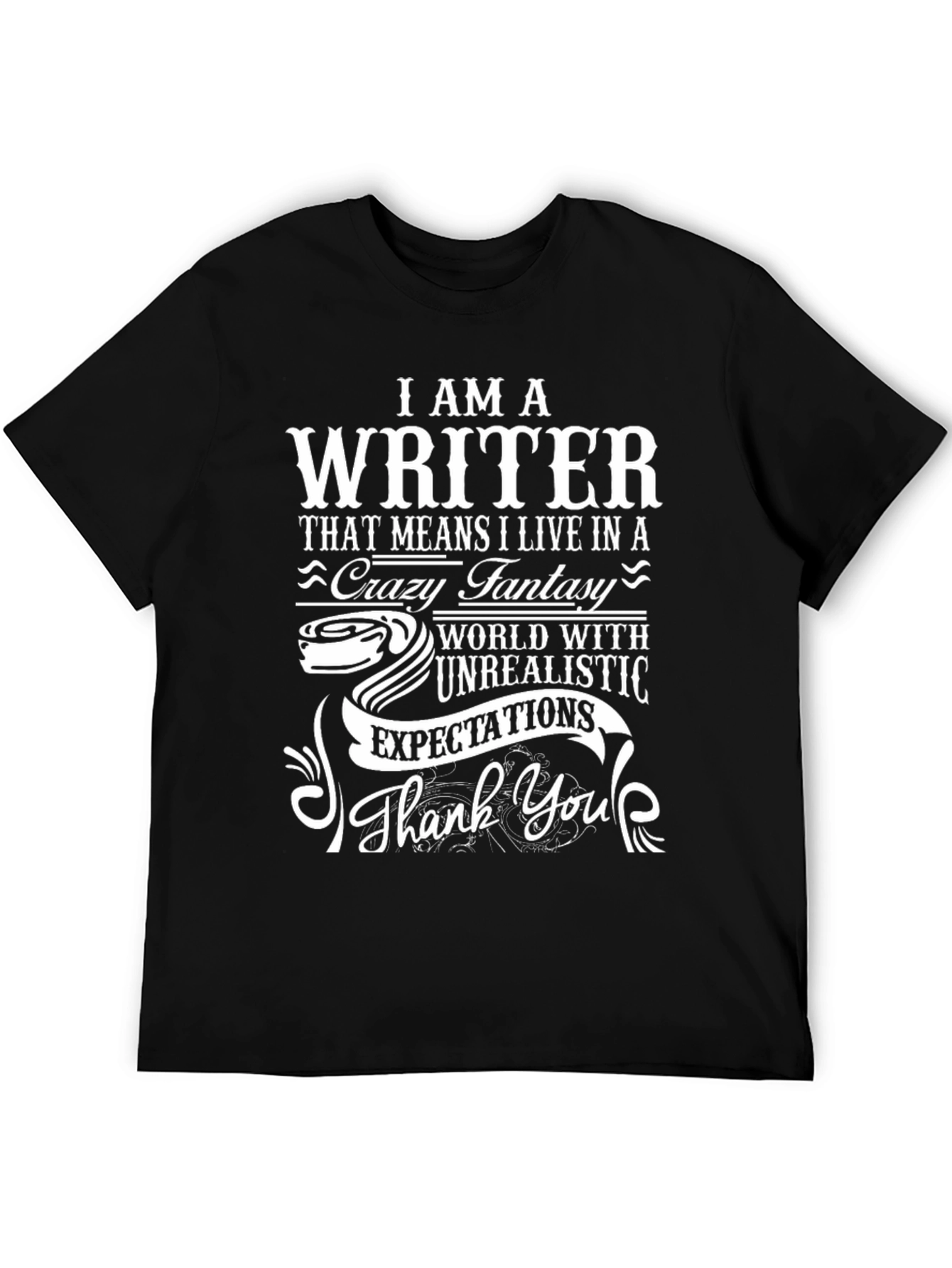 Writer Graphic T-Shirt: Crazy Fantasy World