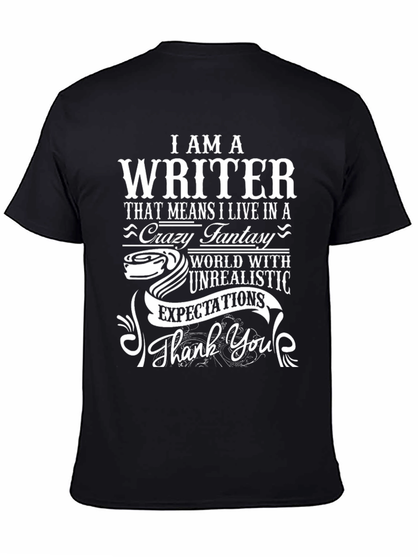 Writer Graphic T-Shirt: Crazy Fantasy World