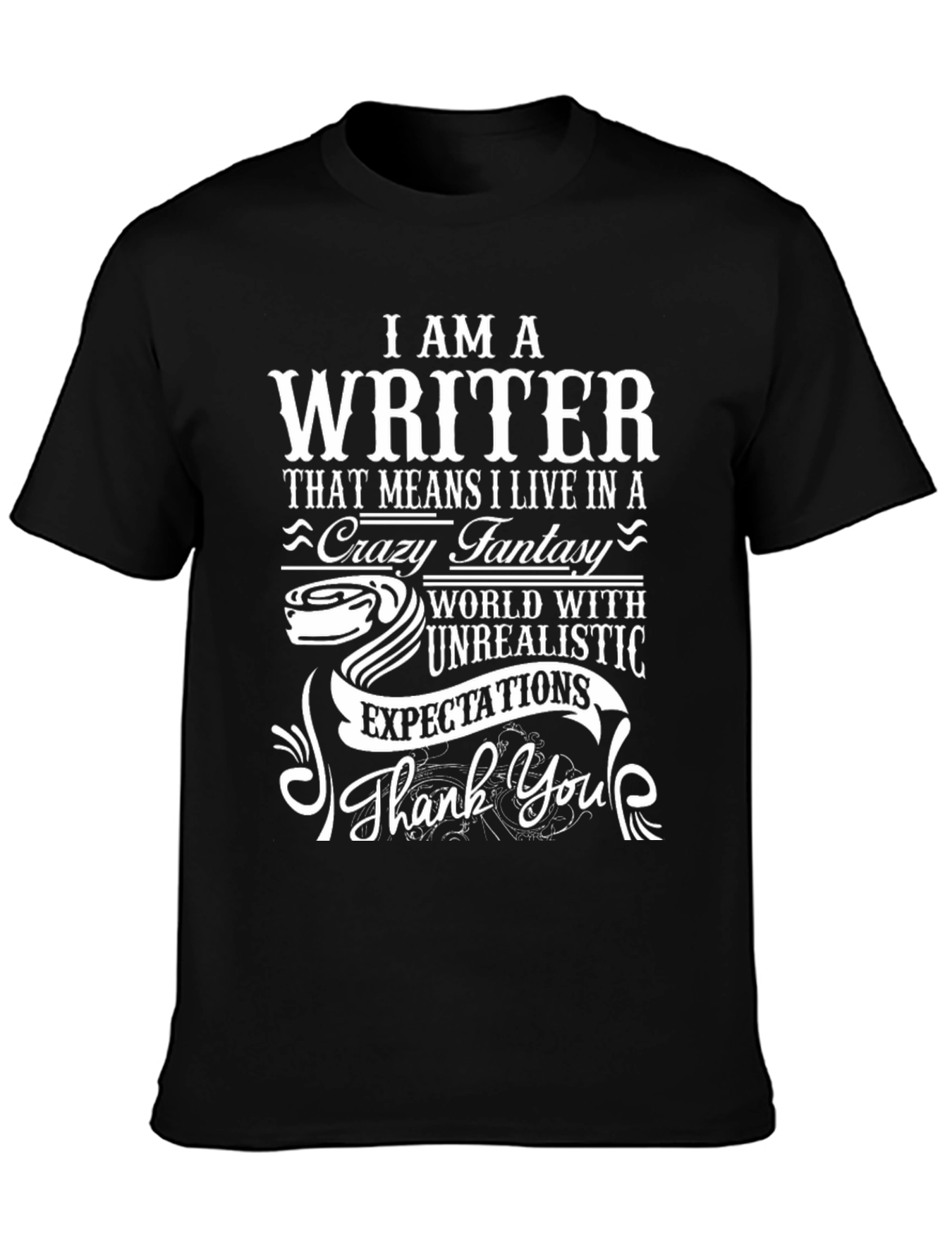 Writer Graphic T-Shirt: Crazy Fantasy World