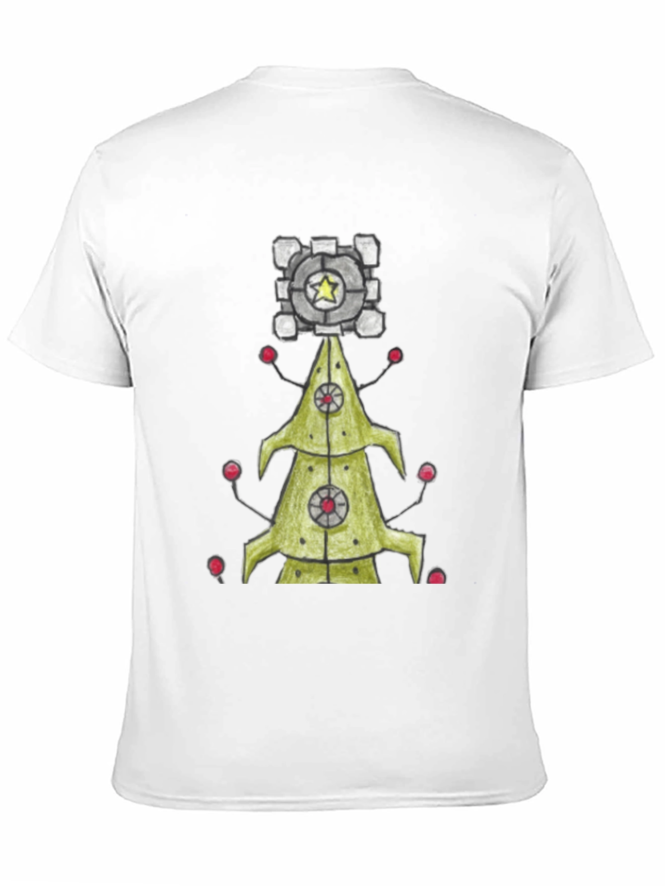 Portal Companion Cube Christmas Tree T-Shirt