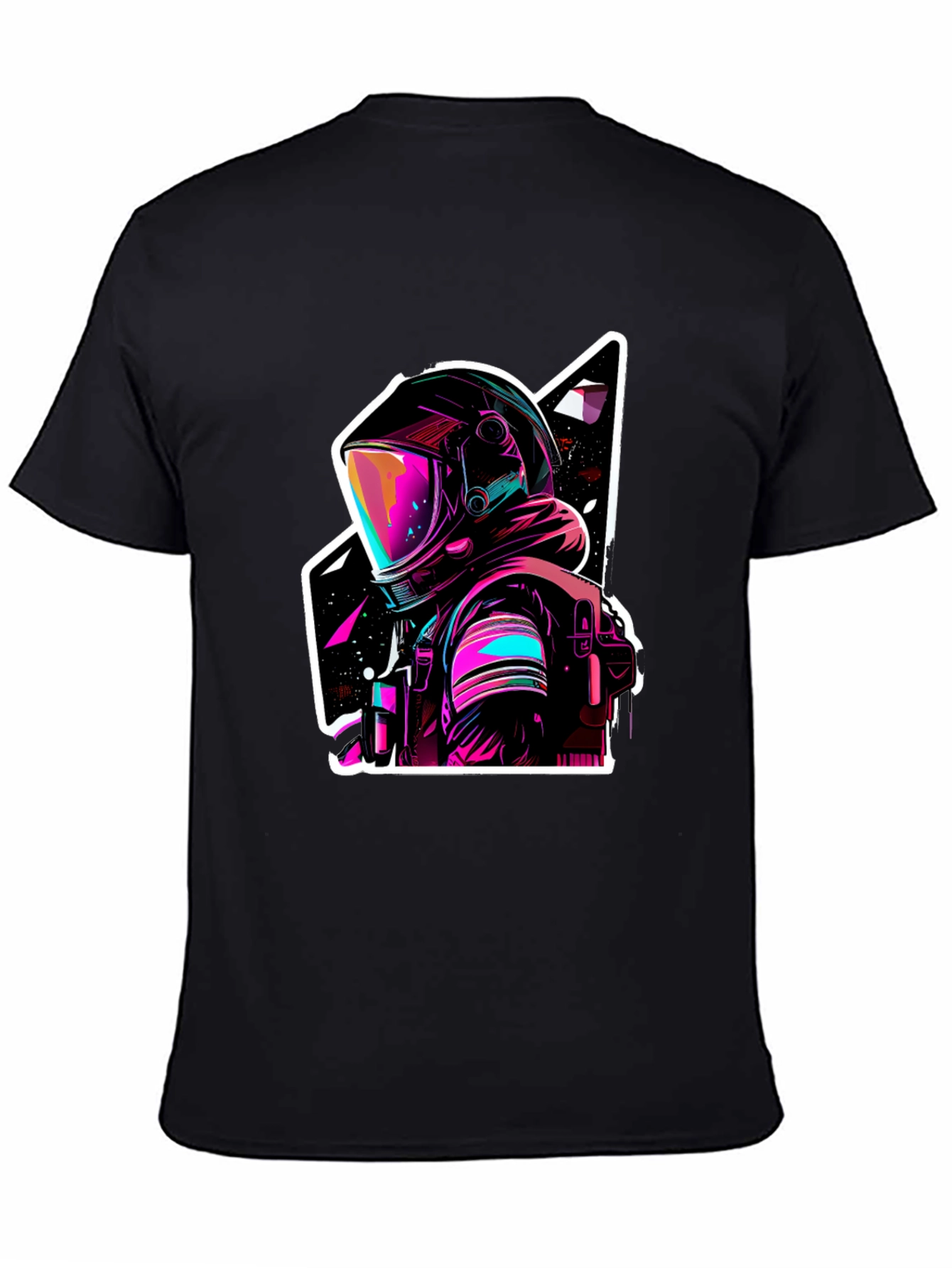 Neon Astronaut Graphic Black T-Shirt