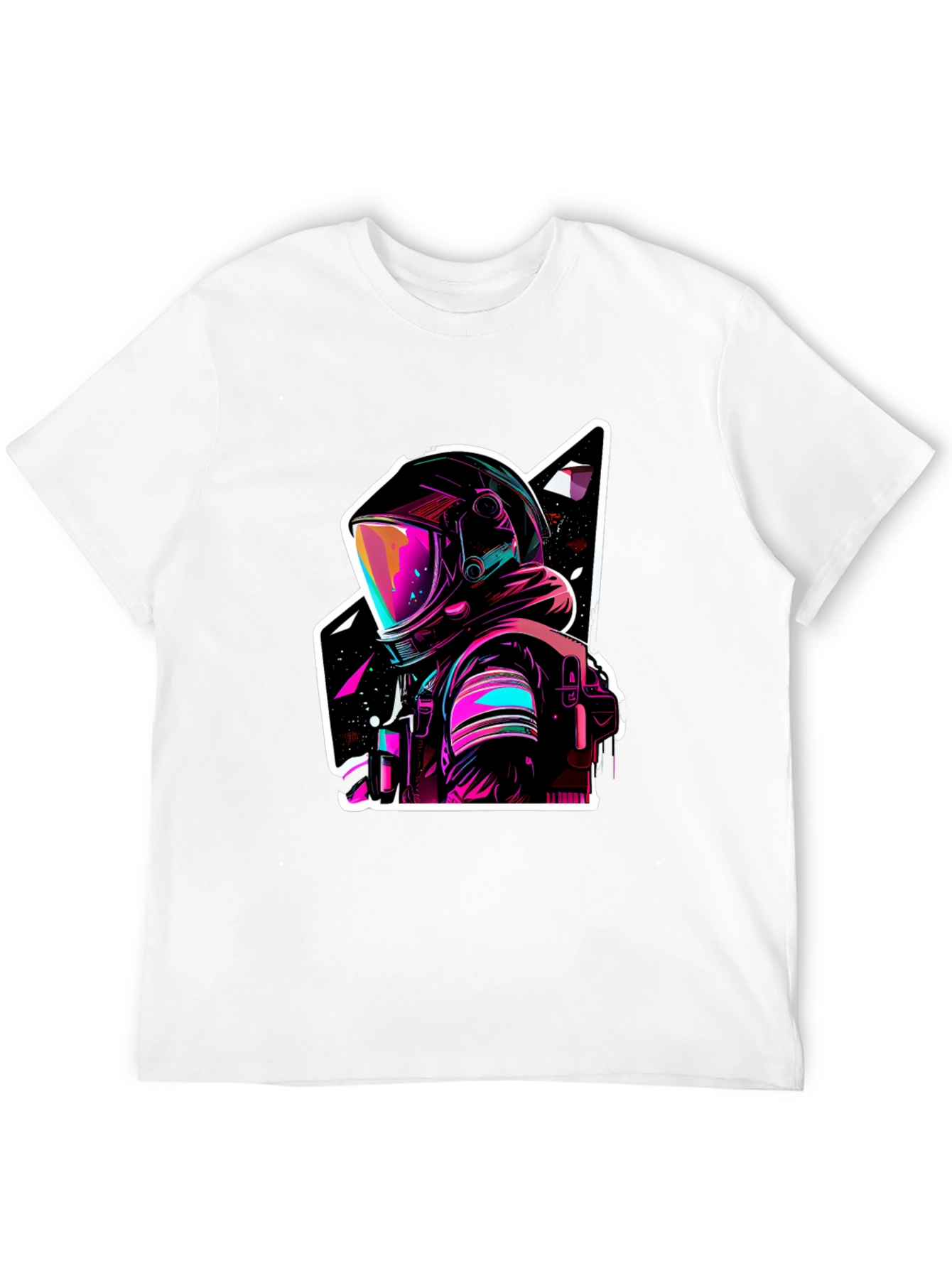 Neon Astronaut Graphic Black T-Shirt