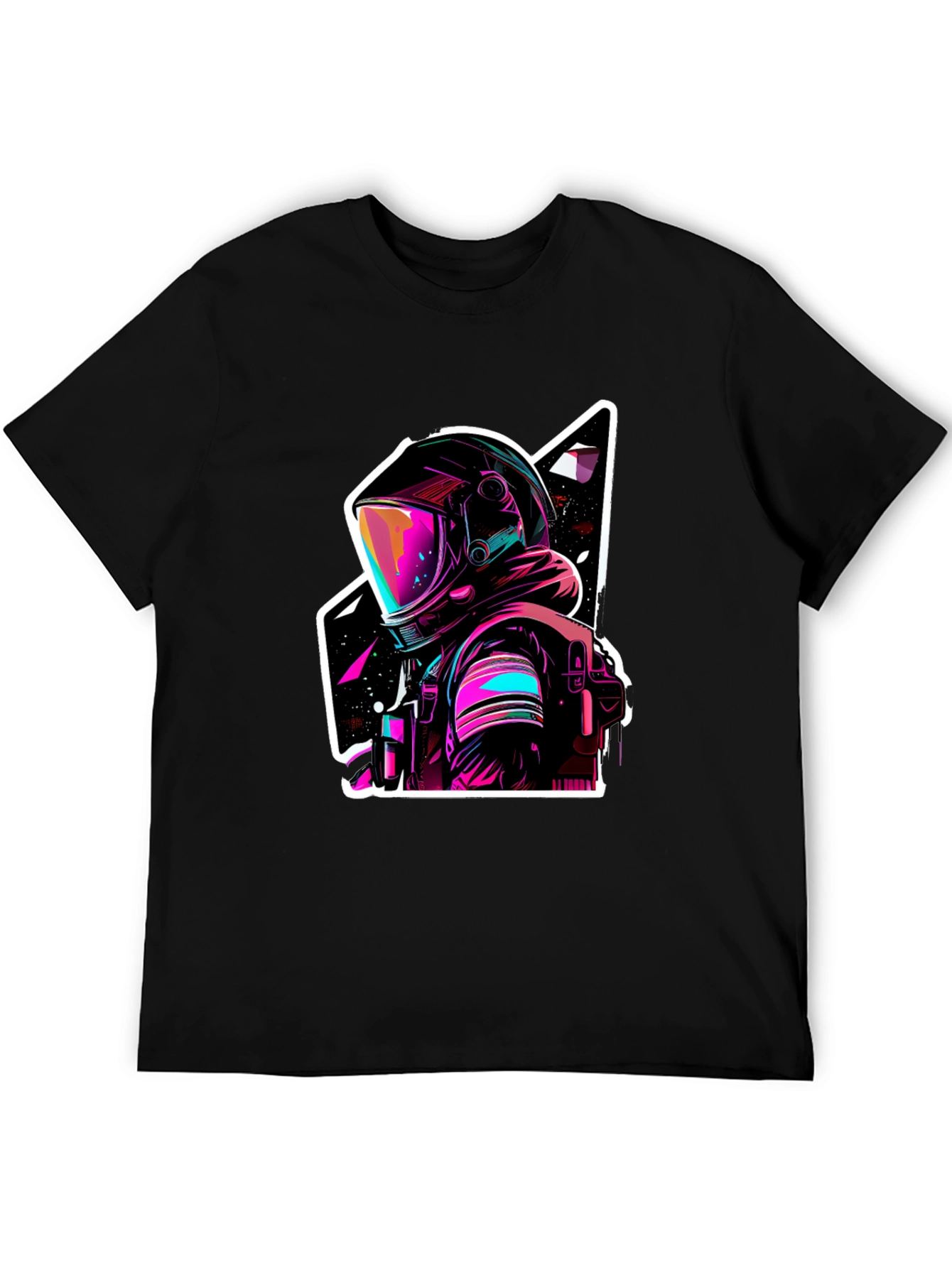 Neon Astronaut Graphic Black T-Shirt