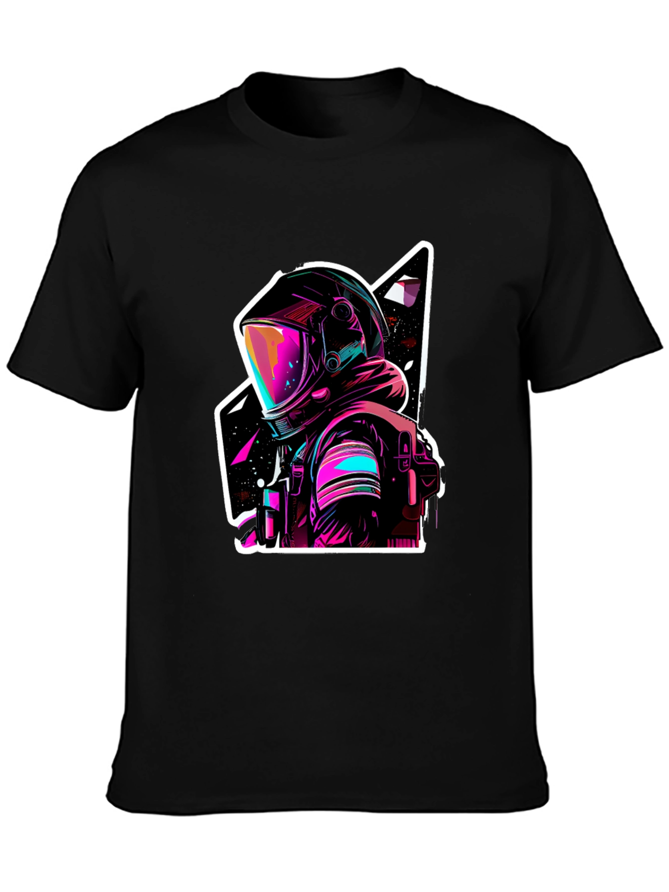 Neon Astronaut Graphic Black T-Shirt
