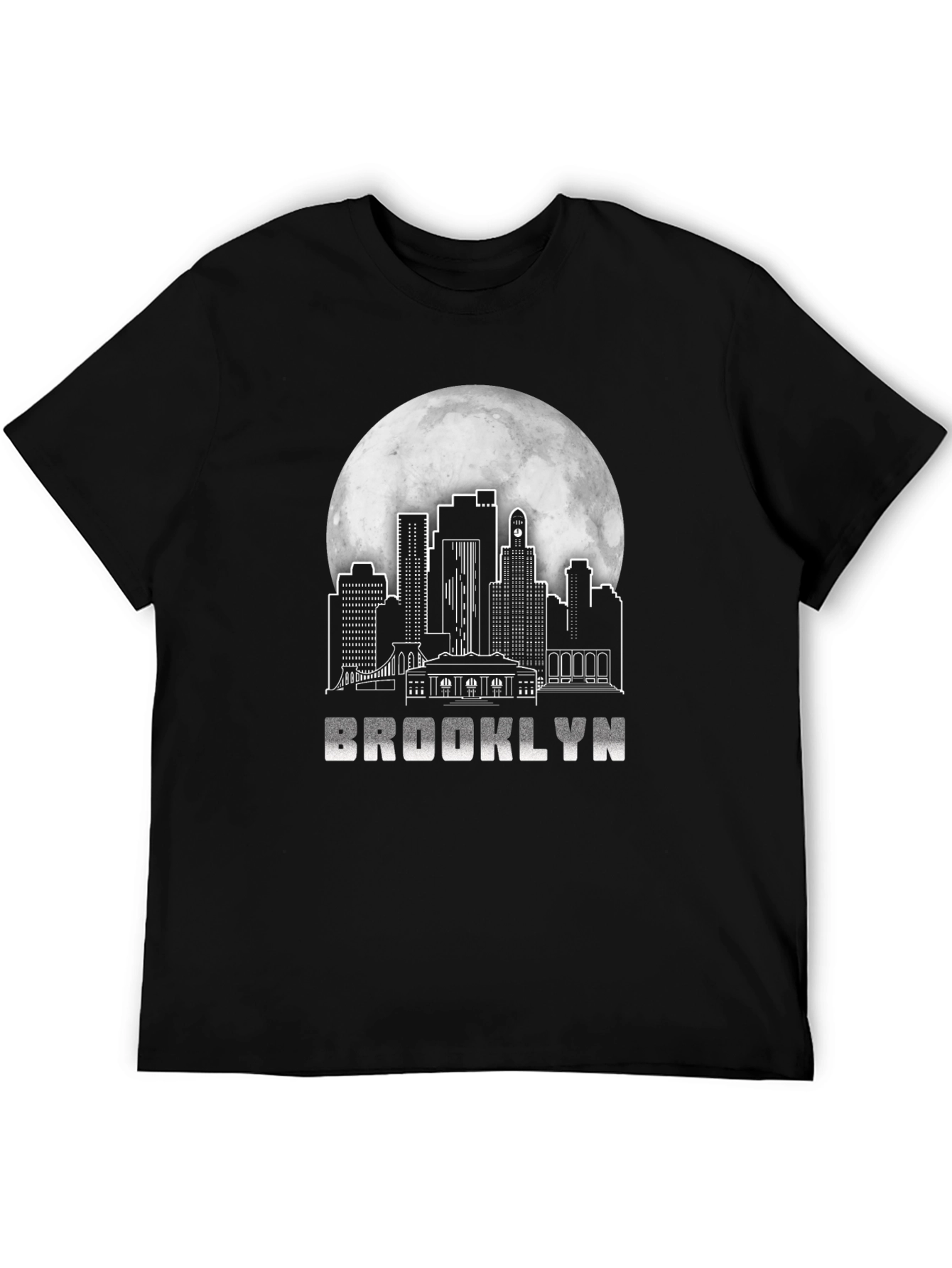 Brooklyn Skyline T-Shirt - Cityscape Moon Graphic Tee