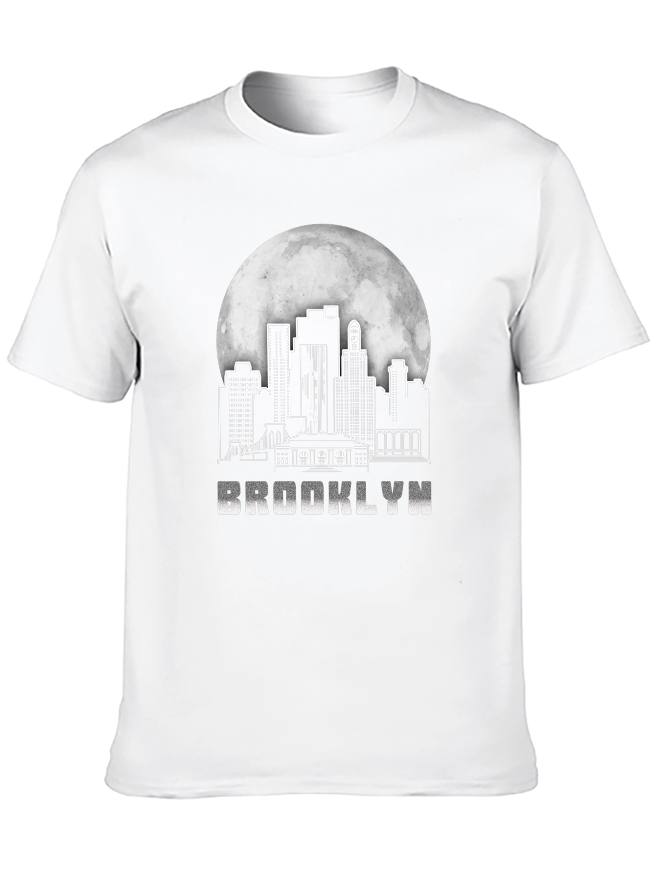 Brooklyn Skyline T-Shirt - Cityscape Moon Graphic Tee