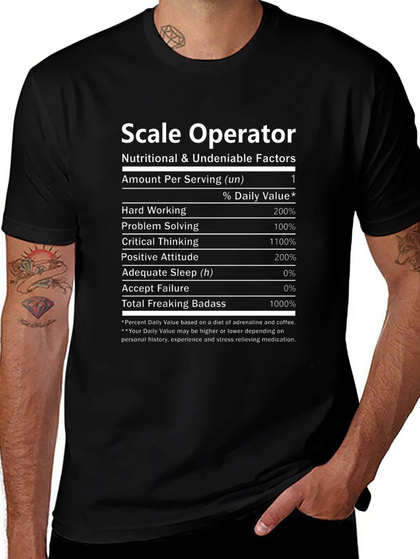 Scale Operator Nutritional Facts Graphic Tee