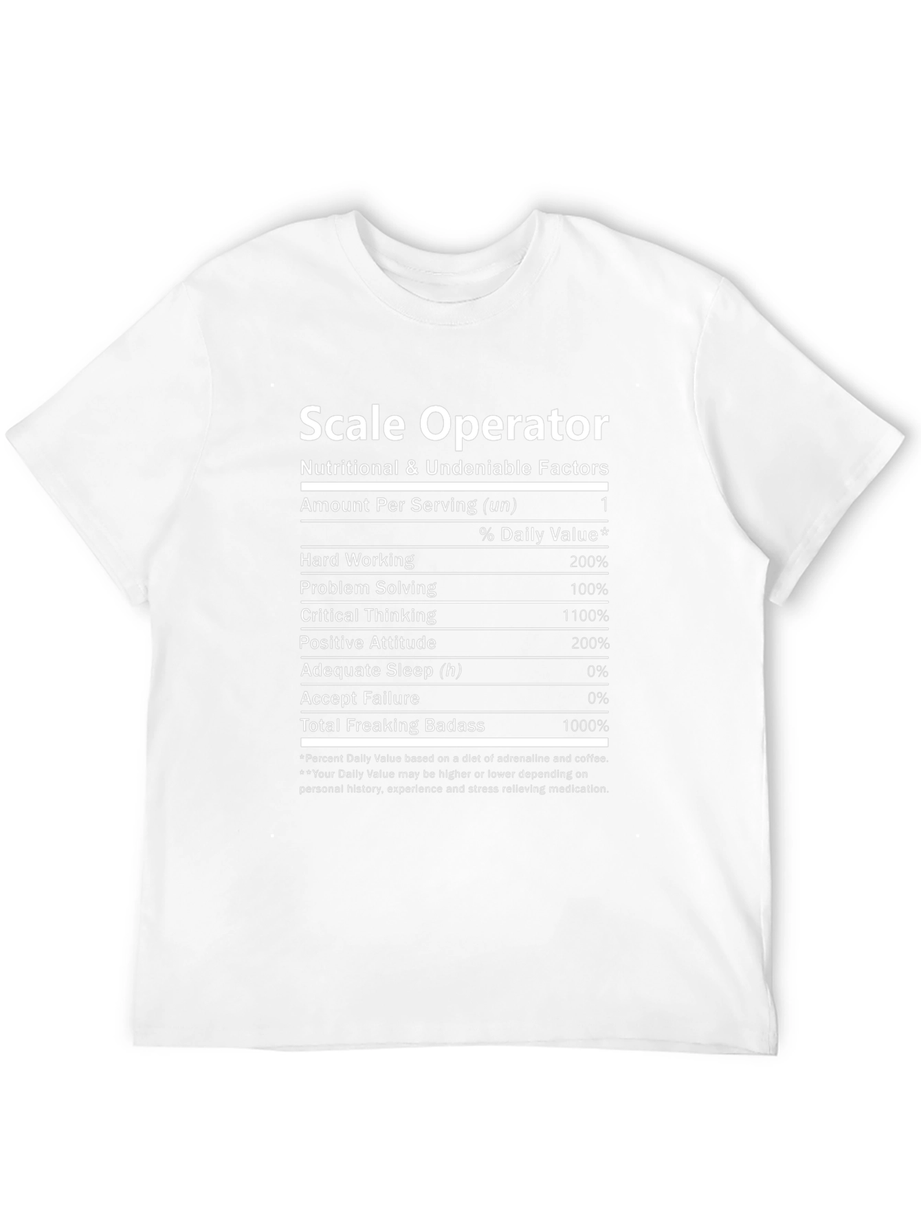 Scale Operator Nutritional Facts Graphic Tee