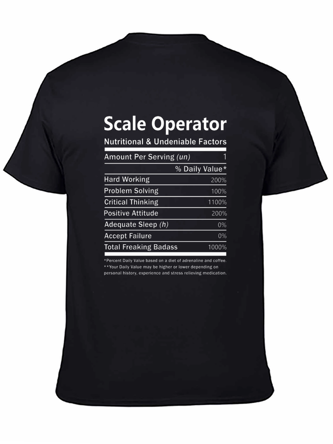 Scale Operator Nutritional Facts Graphic Tee