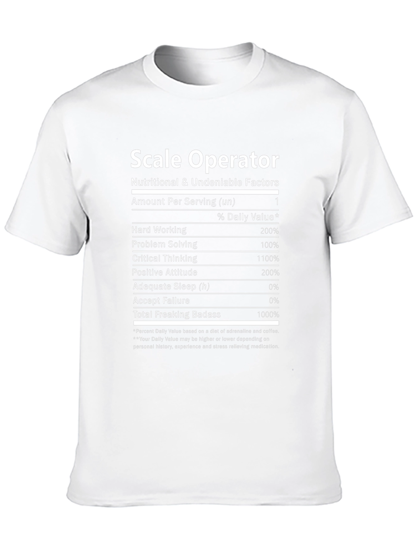 Scale Operator Nutritional Facts Graphic Tee