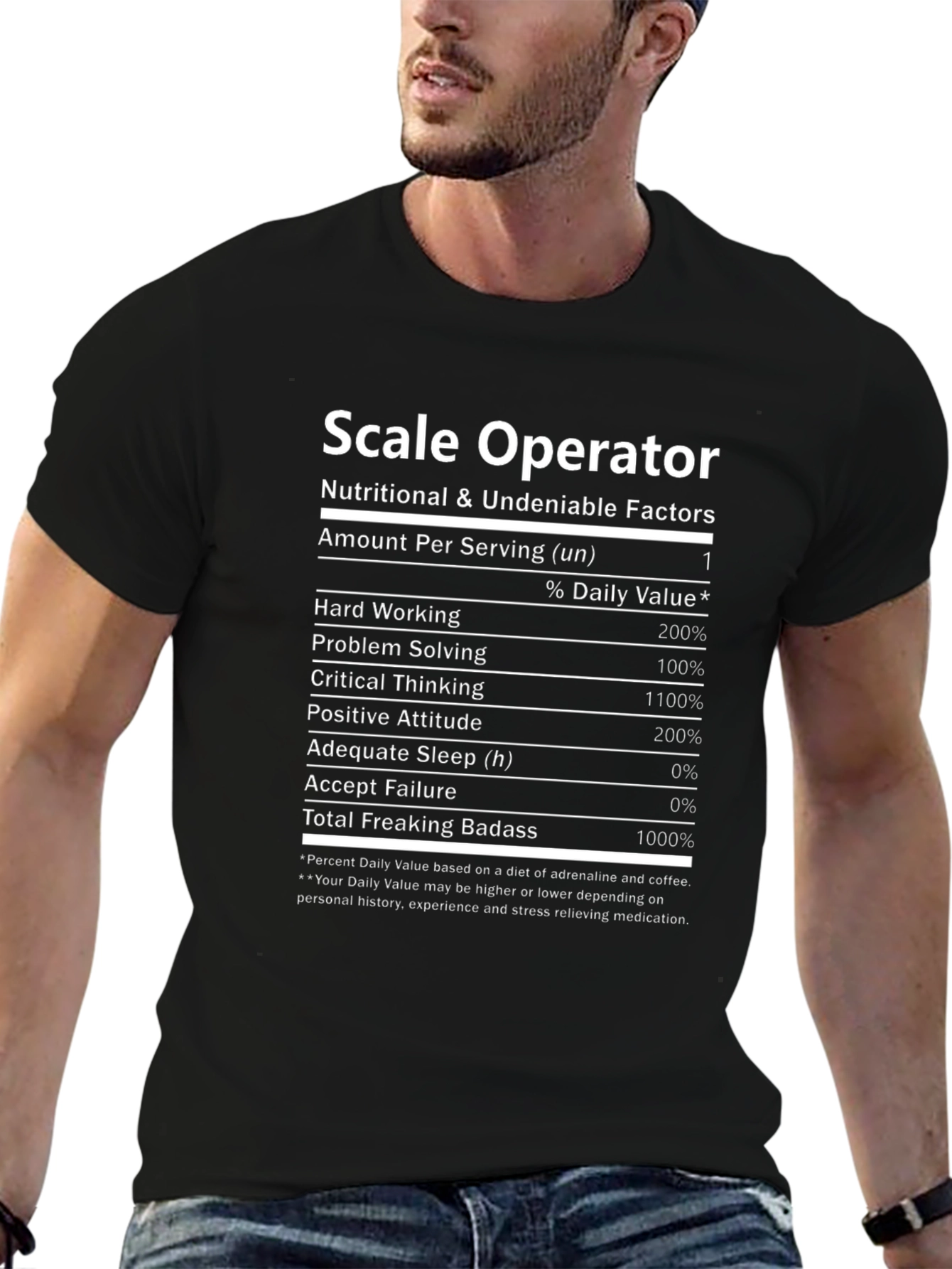 Scale Operator Nutritional Facts Graphic Tee