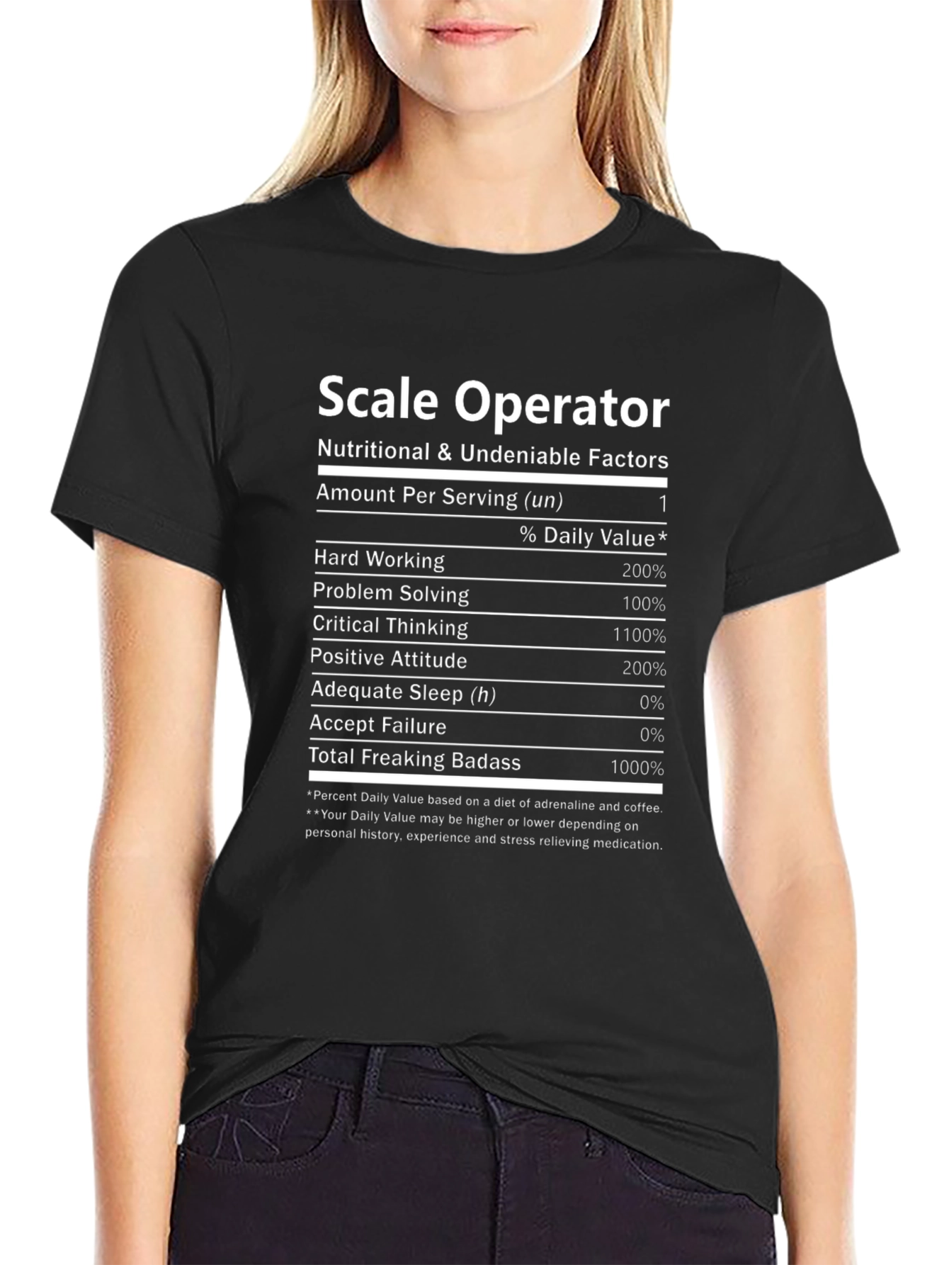 Scale Operator Nutritional Facts Graphic Tee