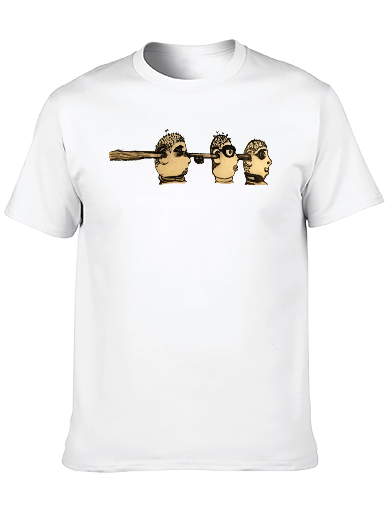 Surreal Head Skewer Graphic Tee - Black Cotton T-Shirt