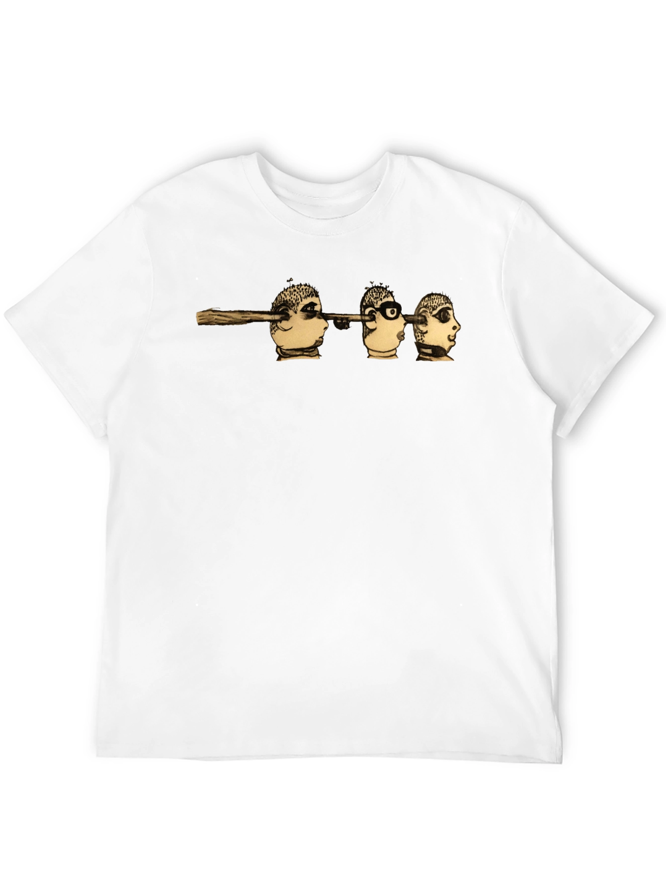 Surreal Head Skewer Graphic Tee - Black Cotton T-Shirt