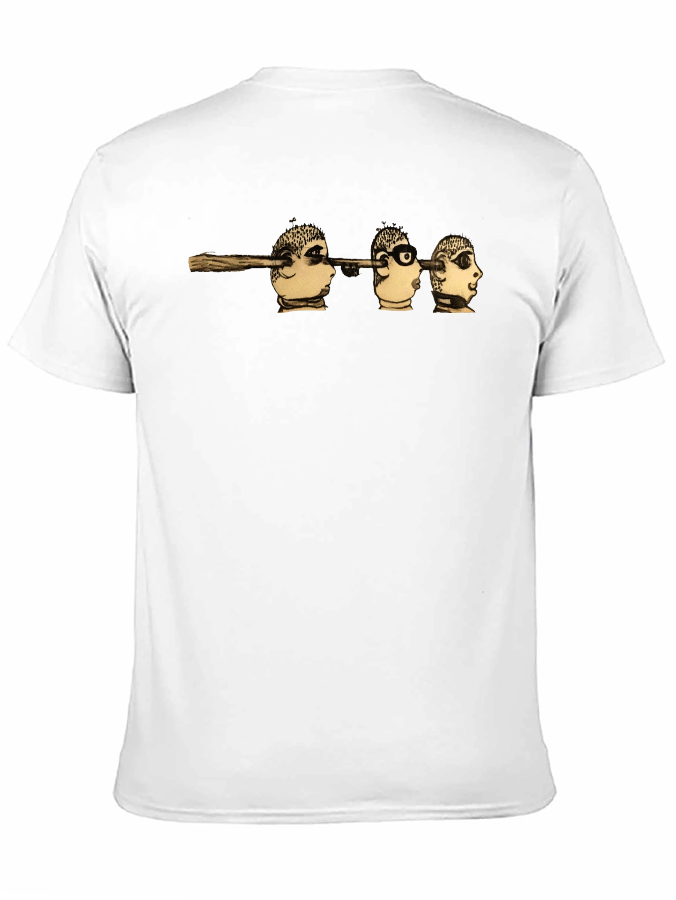 Surreal Head Skewer Graphic Tee - Black Cotton T-Shirt