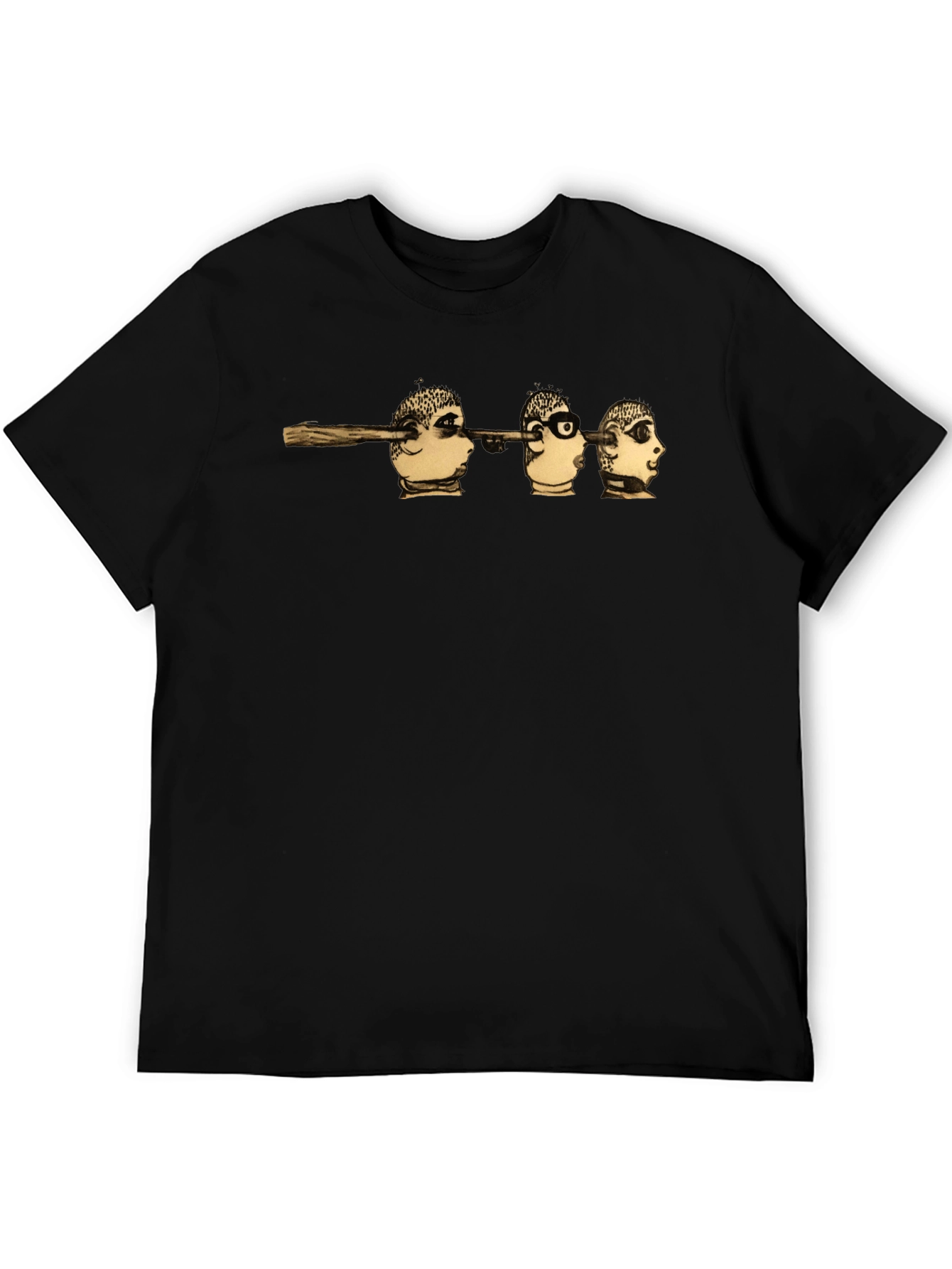 Surreal Head Skewer Graphic Tee - Black Cotton T-Shirt