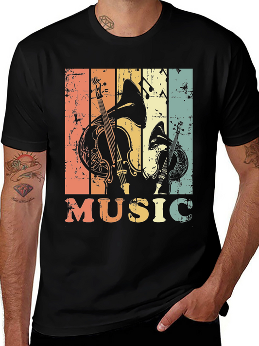 Retro Music T-Shirt - Vintage Instrument Design
