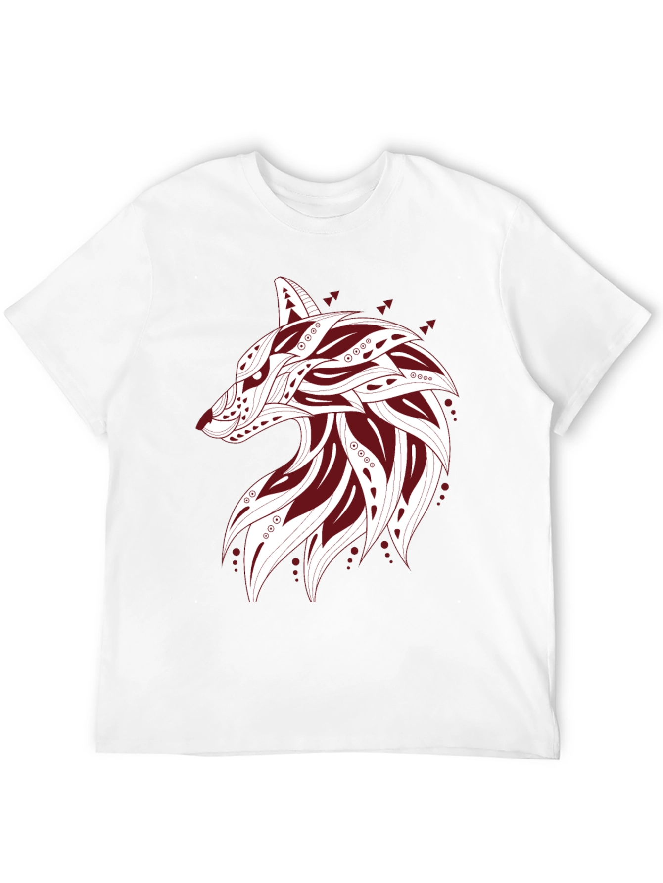 Tribal Wolf Graphic Tee - Stylish Black T-Shirt