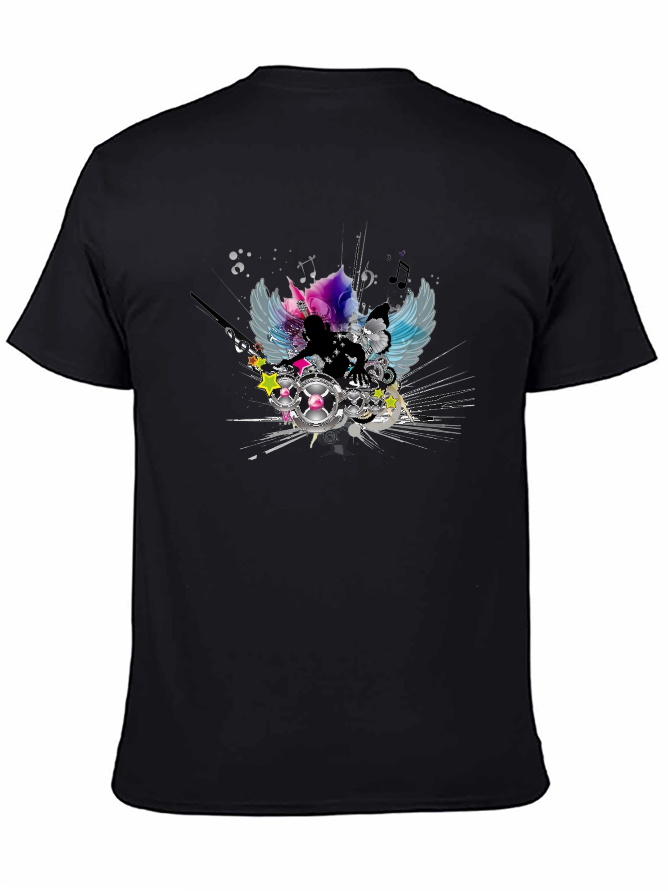 DJ Angel Graphic Black T-Shirt