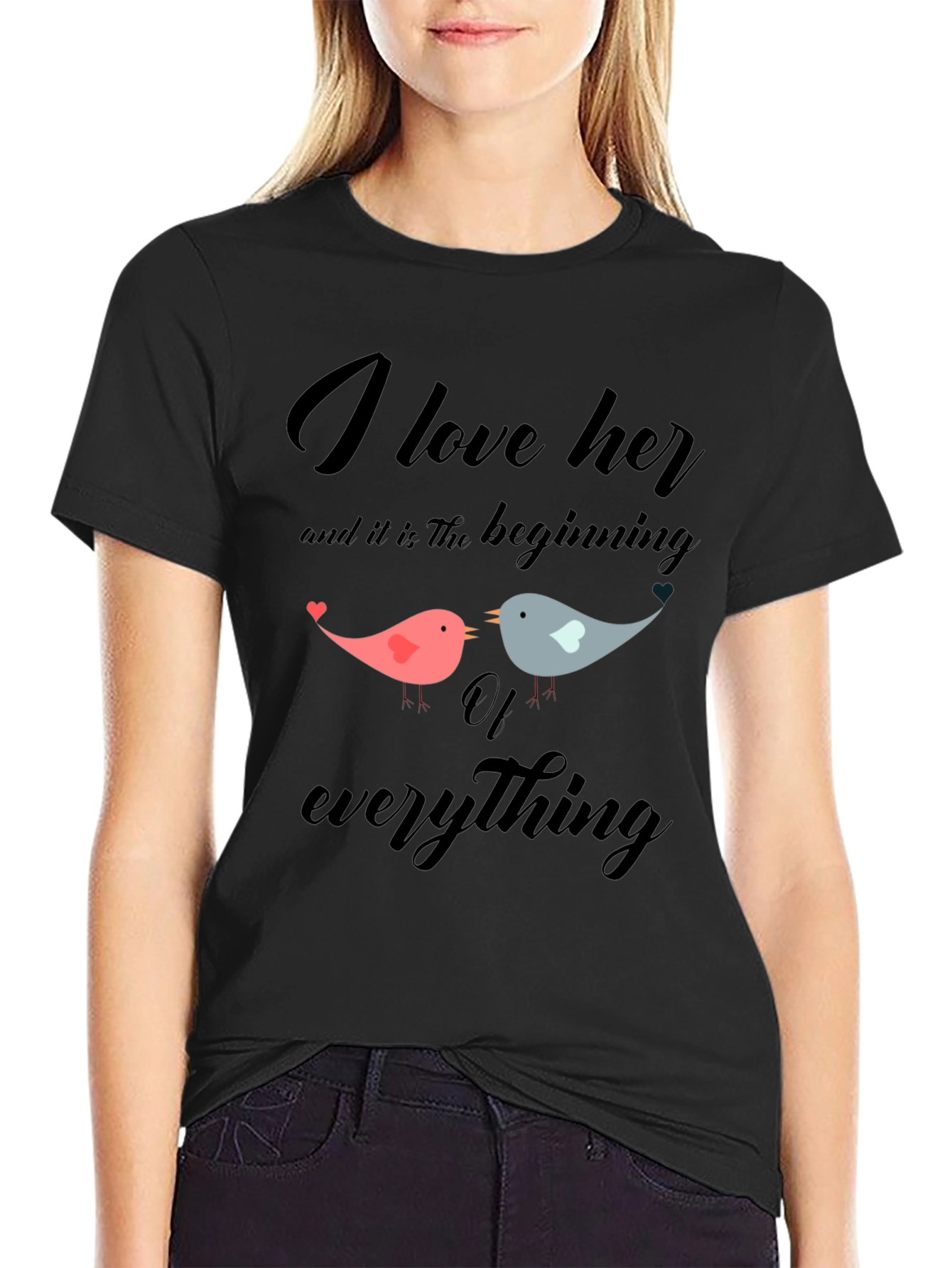 I Love Her Bird Graphic T-Shirt