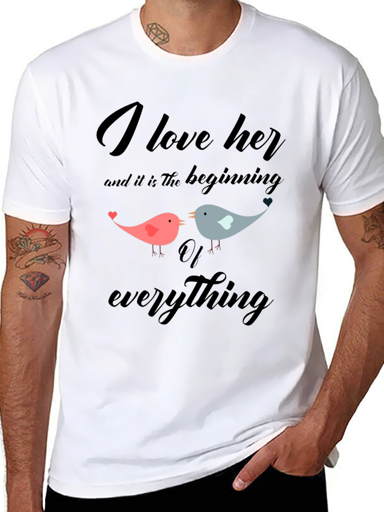 I Love Her Bird Graphic T-Shirt