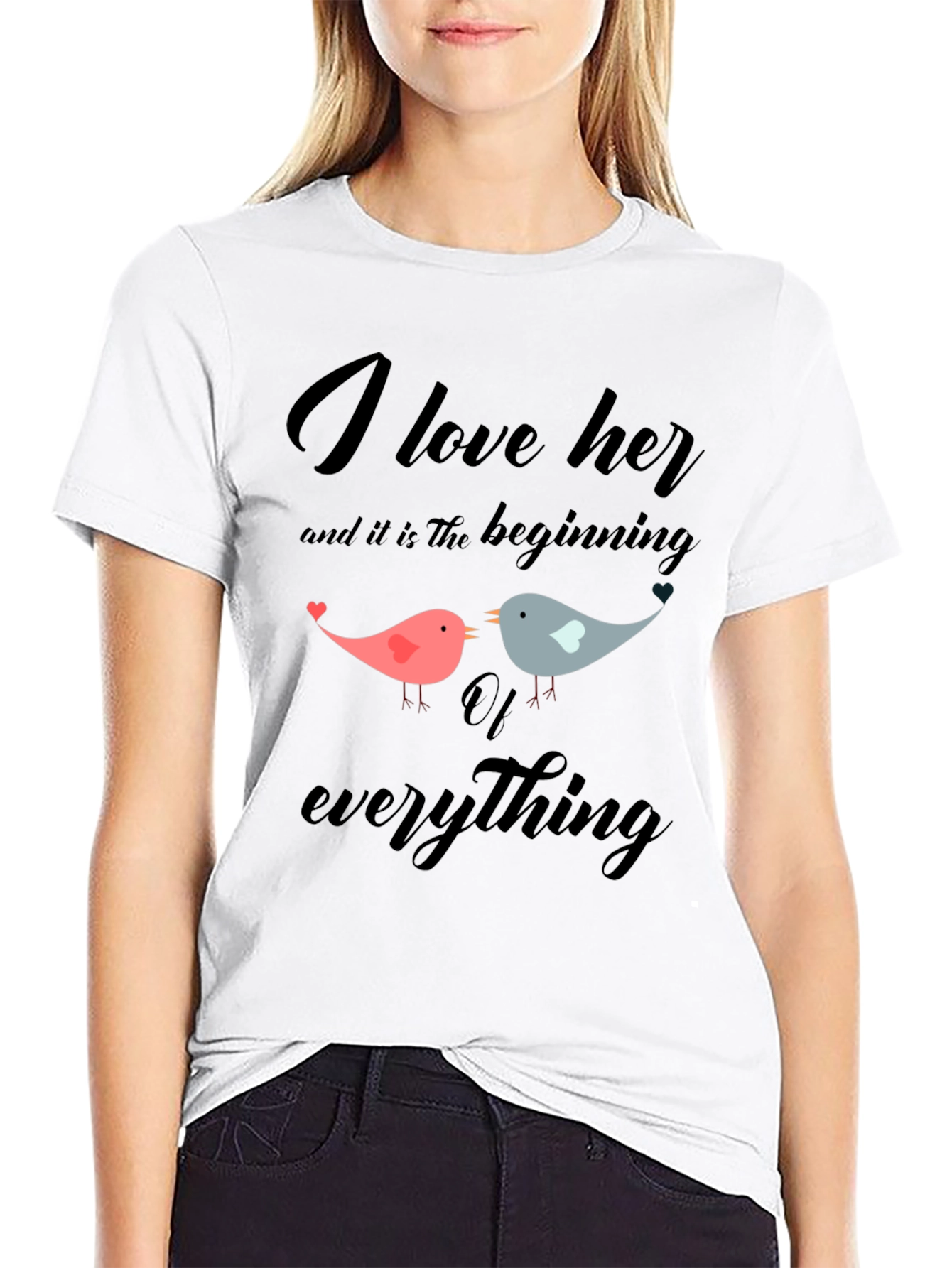 I Love Her Bird Graphic T-Shirt