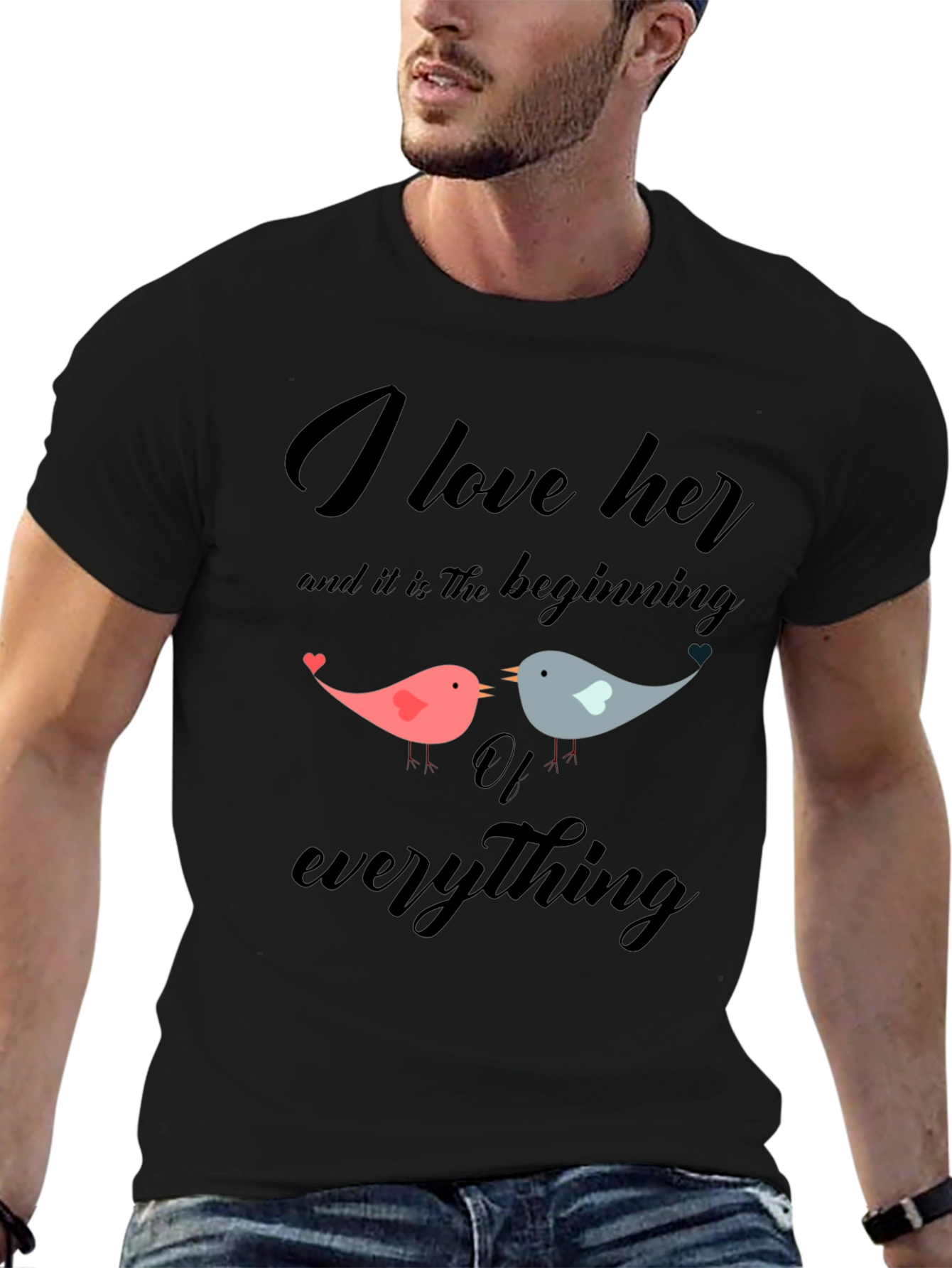 I Love Her Bird Graphic T-Shirt