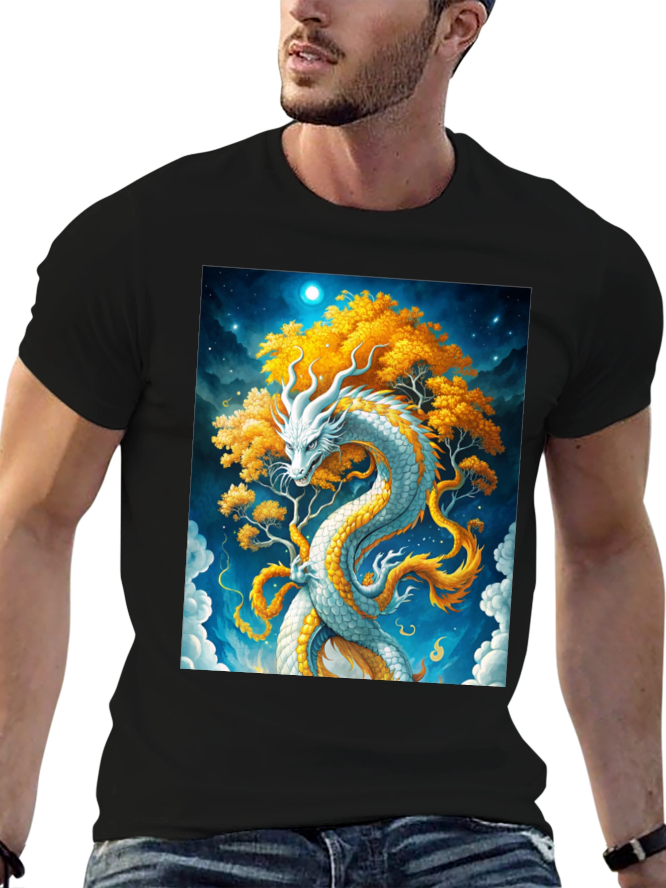 Dragon Tree Graphic T-Shirt - Fantasy Art Tee