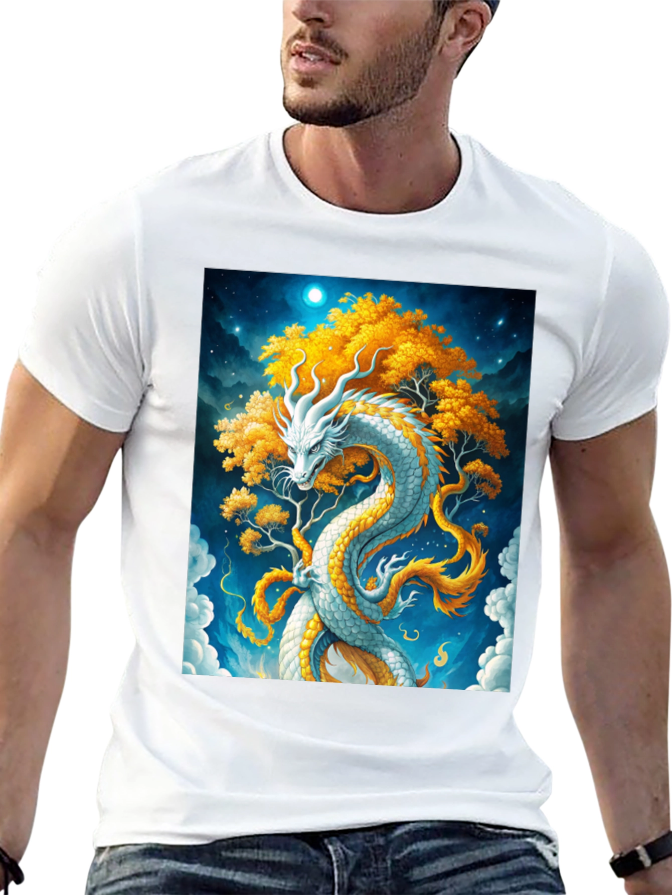 Dragon Tree Graphic T-Shirt - Fantasy Art Tee