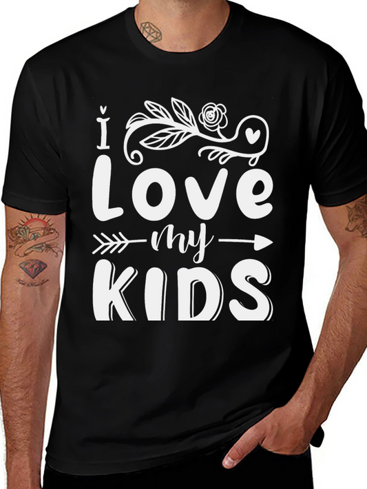 I Love My Kids Graphic T-Shirt - Black