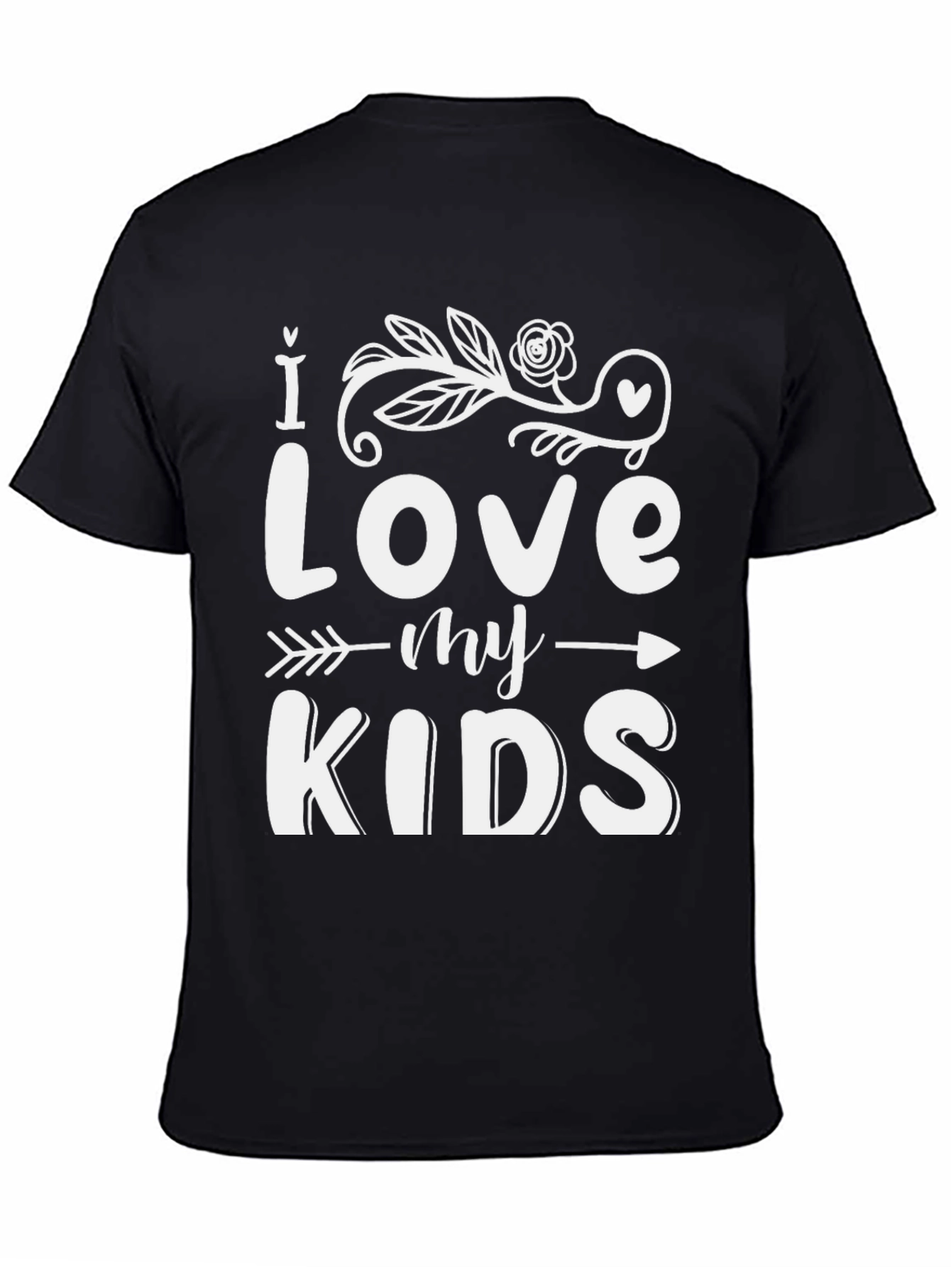 I Love My Kids Graphic T-Shirt - Black