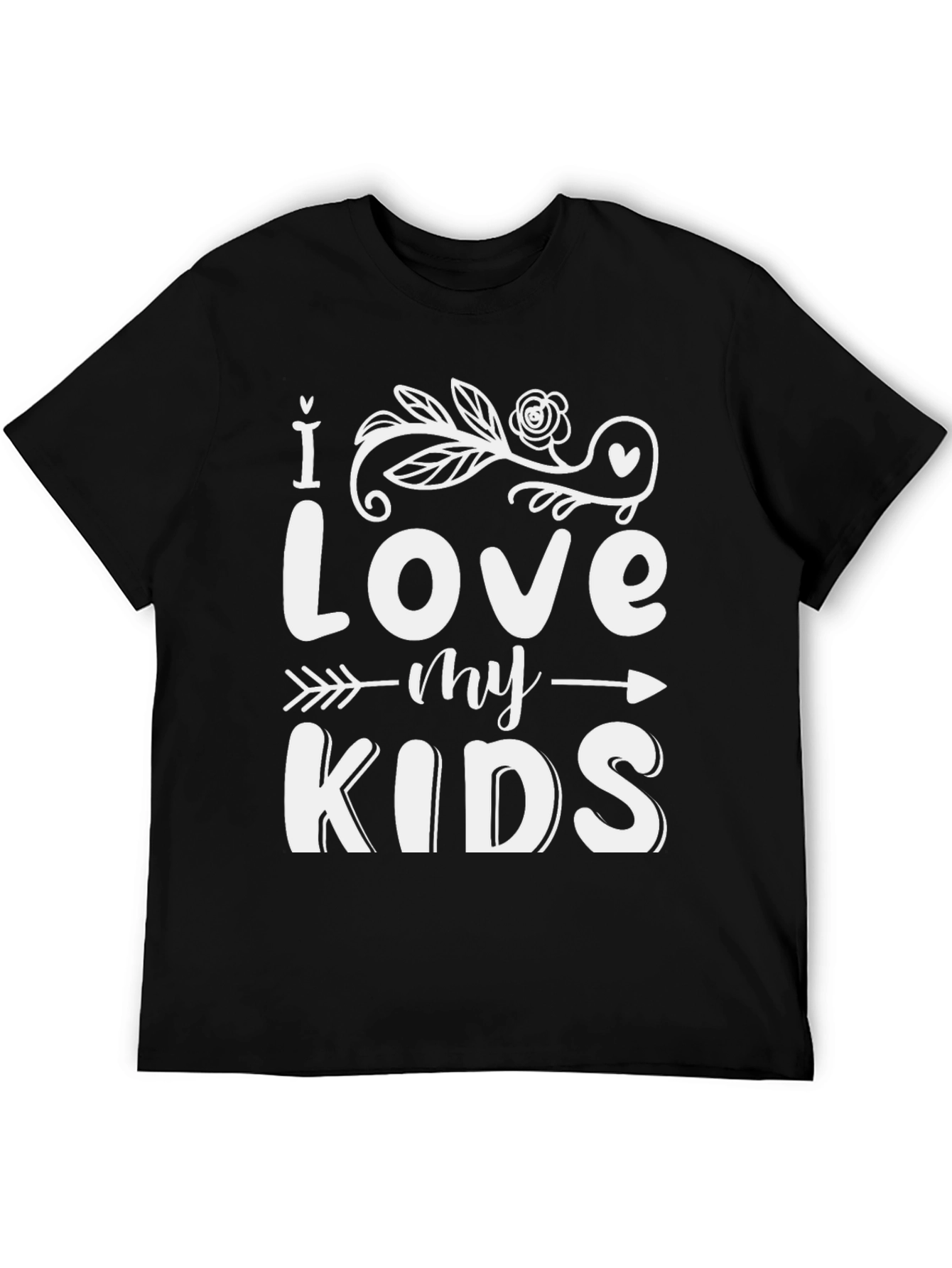 I Love My Kids Graphic T-Shirt - Black