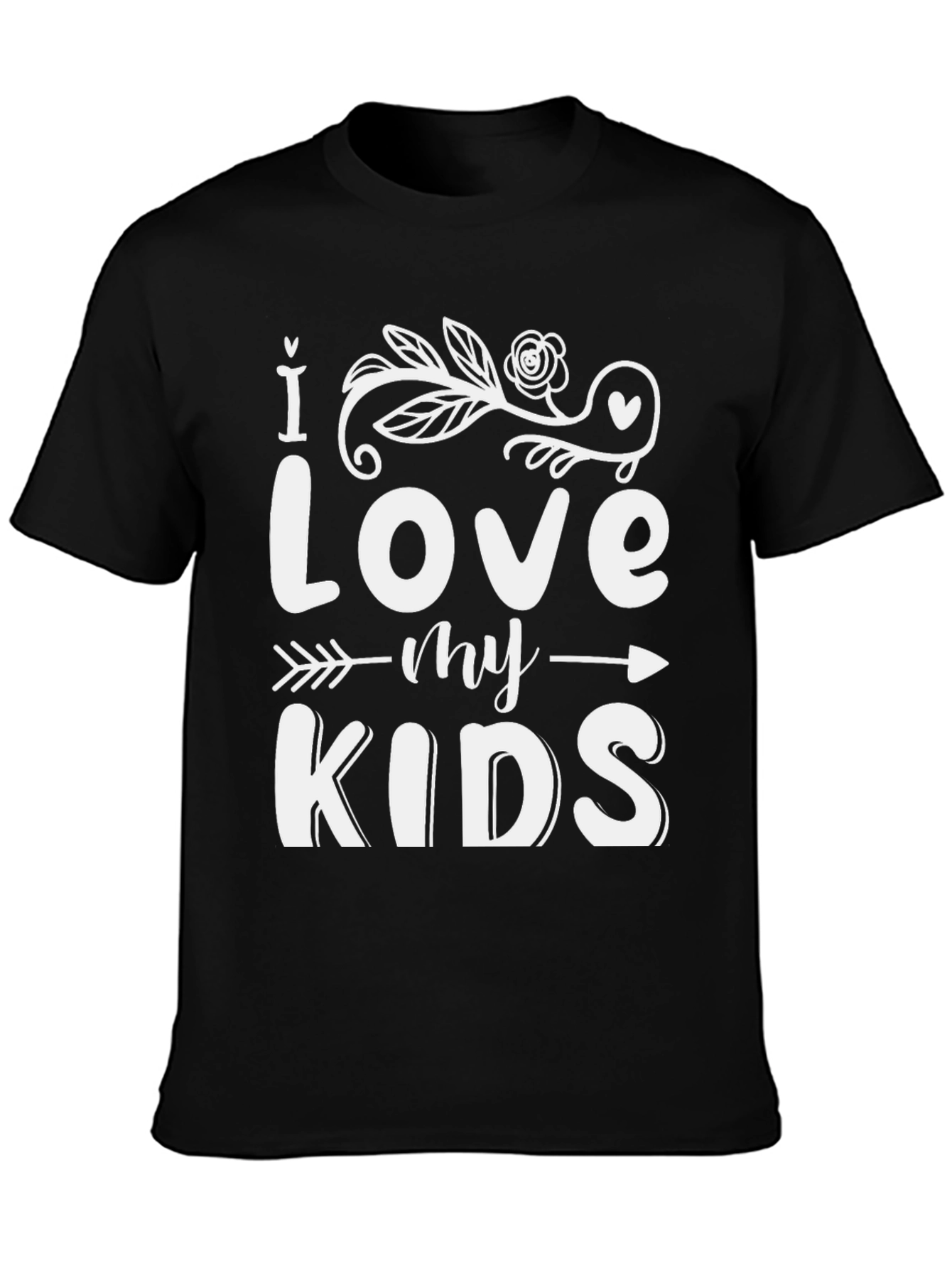 I Love My Kids Graphic T-Shirt - Black