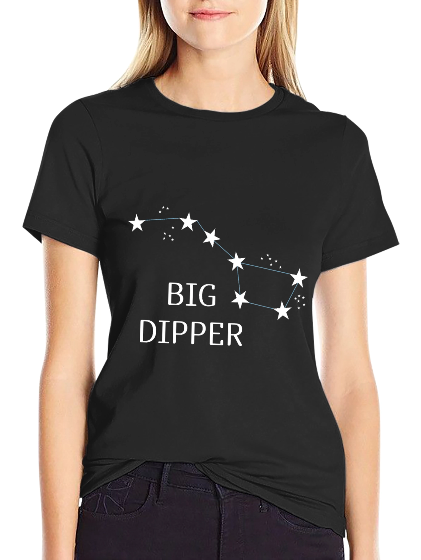 Big Dipper Constellation Graphic Tee - Black Cotton