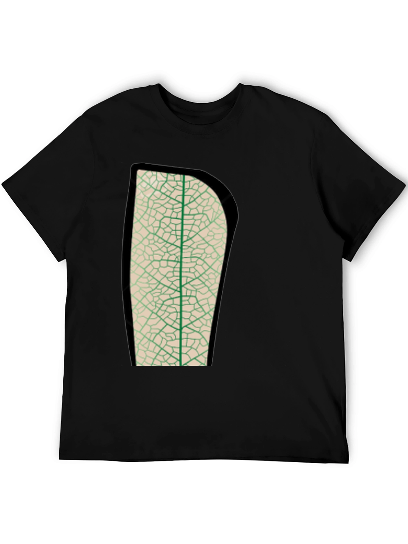 Leaf Vein Graphic Tee - Nature Inspired Print Shirt