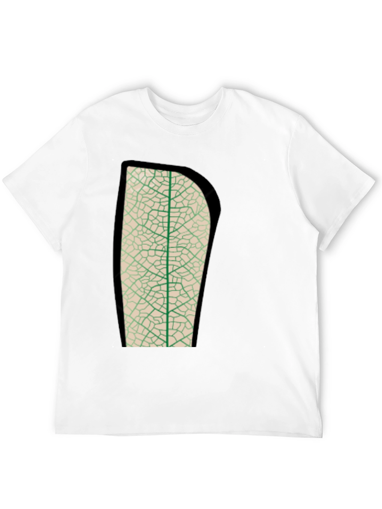 Leaf Vein Graphic Tee - Nature Inspired Print Shirt