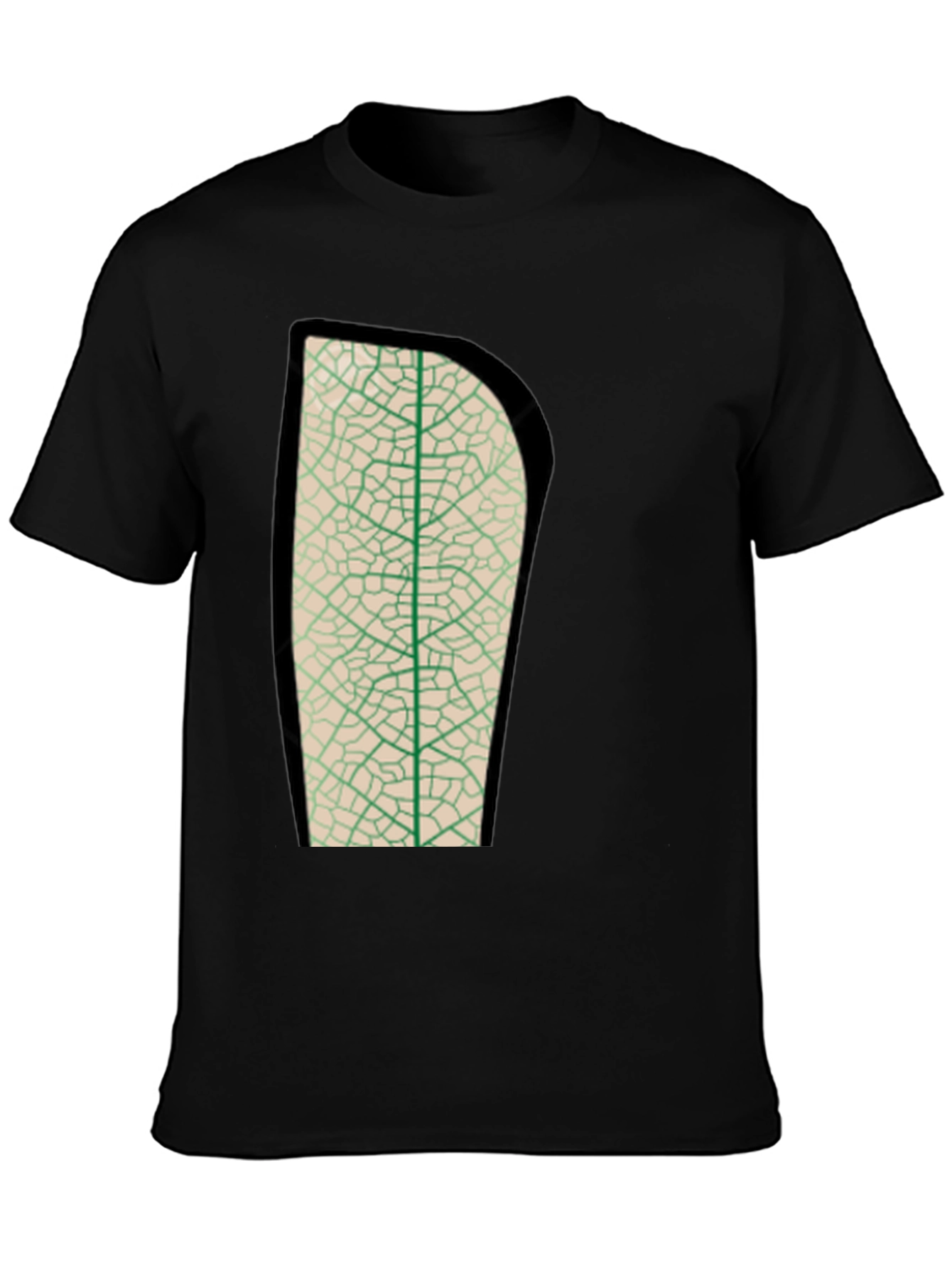 Leaf Vein Graphic Tee - Nature Inspired Print Shirt