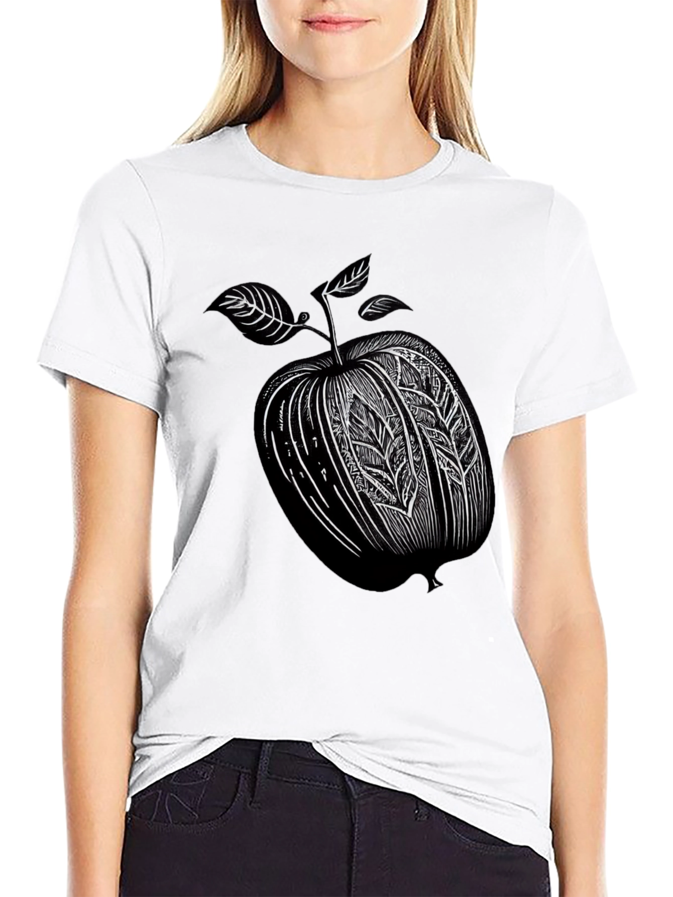 Stylized Apple Graphic T-Shirt