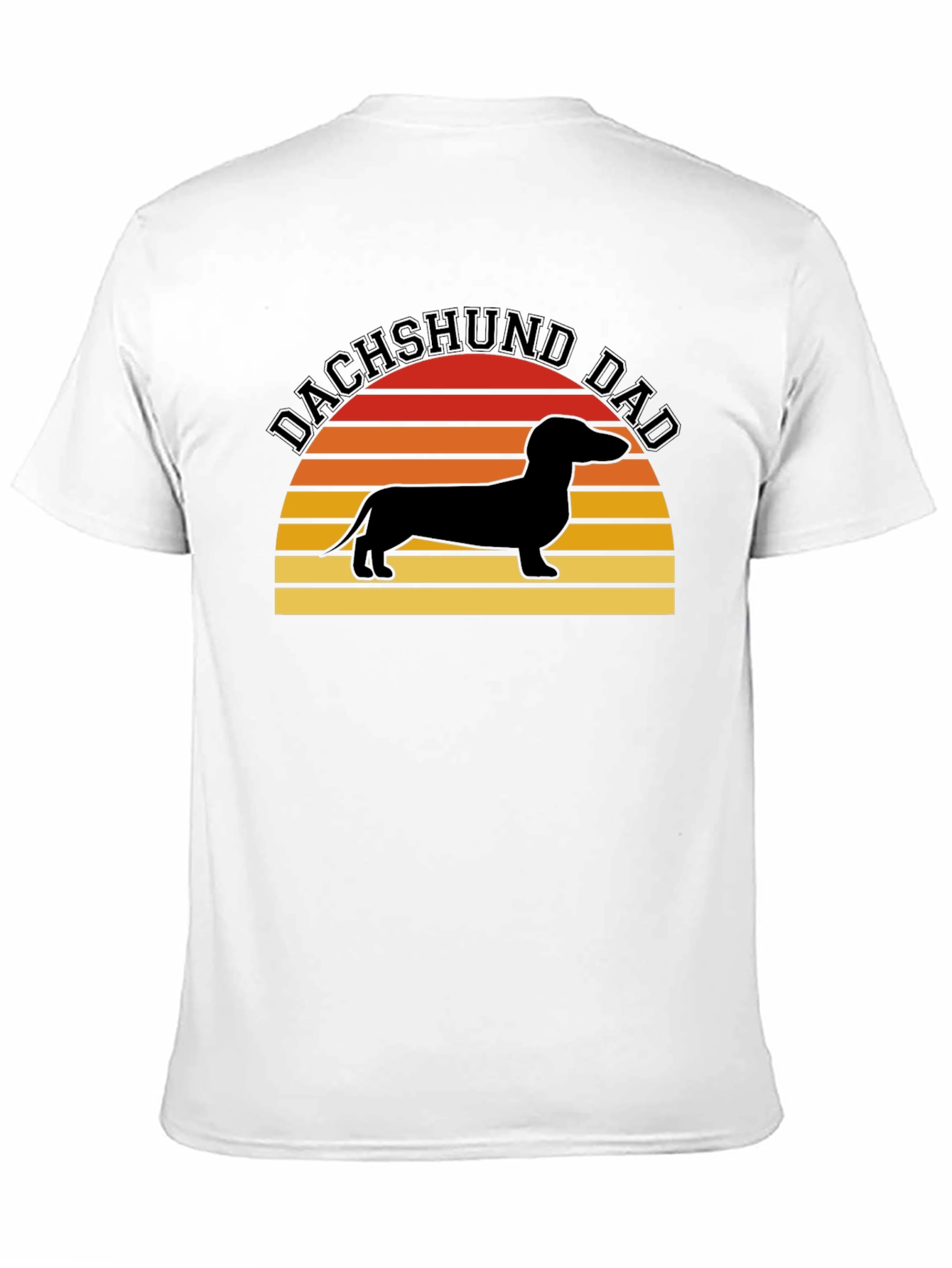 Dachshund Dad Retro Sunset Graphic Tee