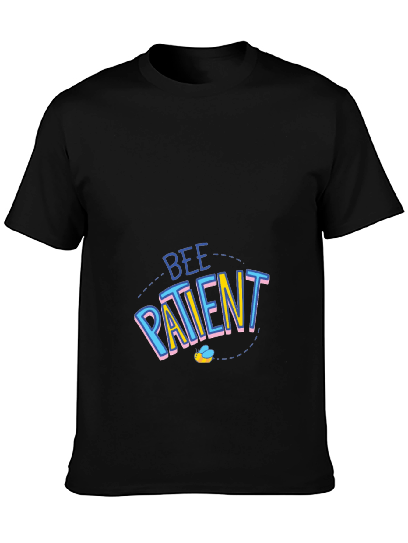 Bee Patient Graphic Tee - Black Cotton T-Shirt