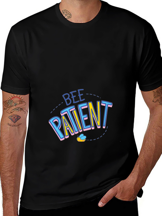 Bee Patient Graphic Tee - Black Cotton T-Shirt