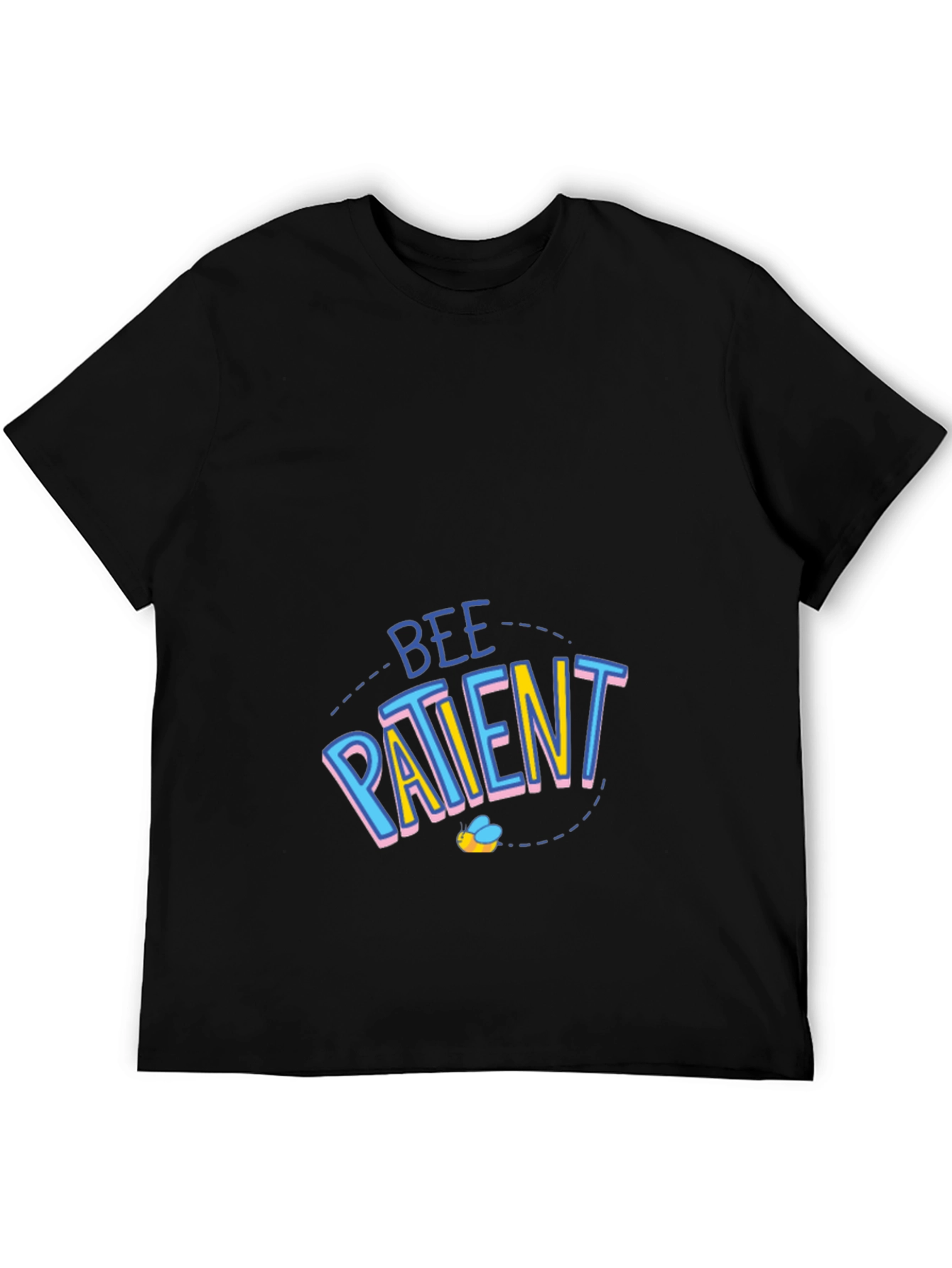 Bee Patient Graphic Tee - Black Cotton T-Shirt