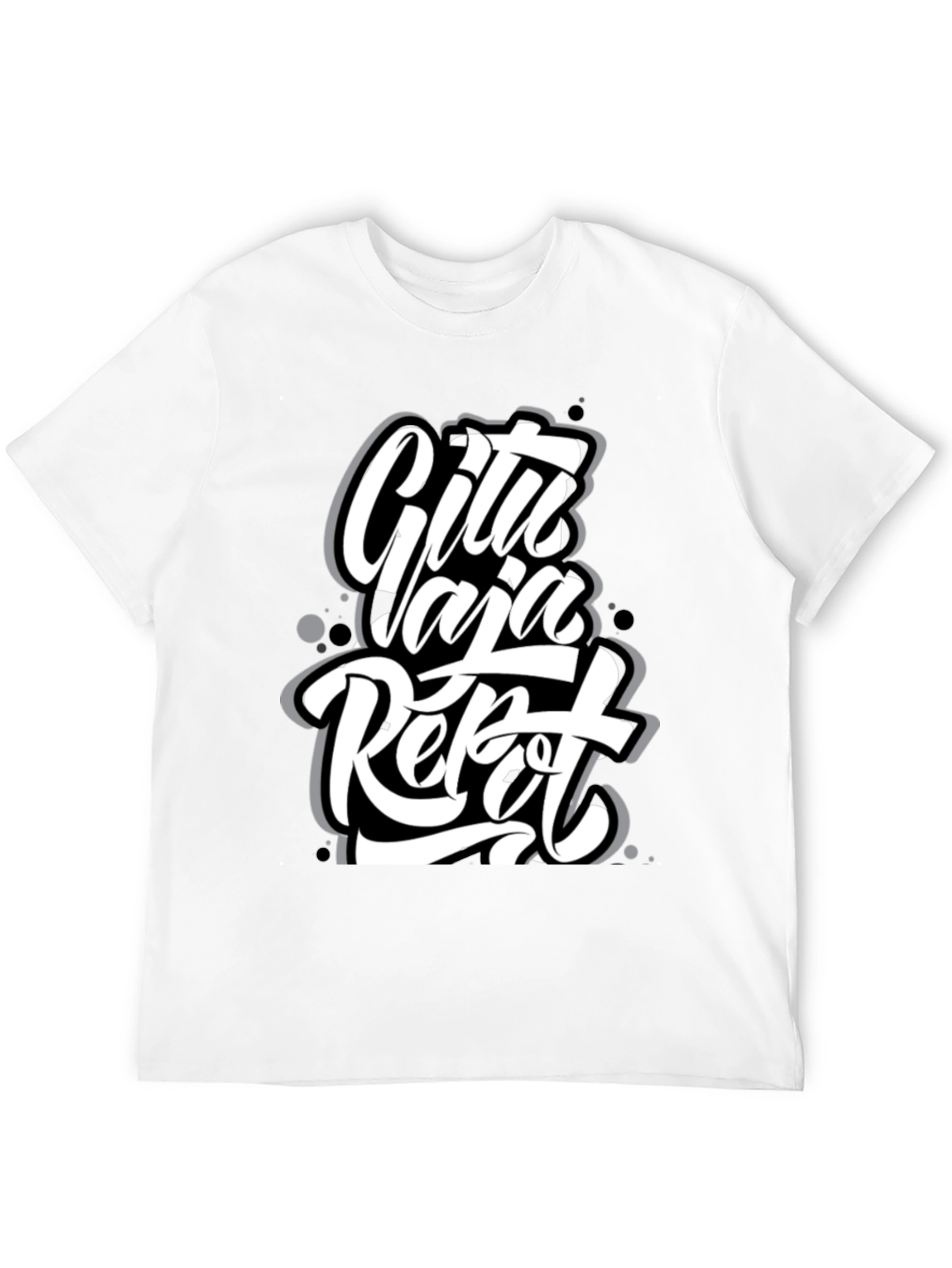 Urban Style Graphic Tee - Cita Yaja Repot Black